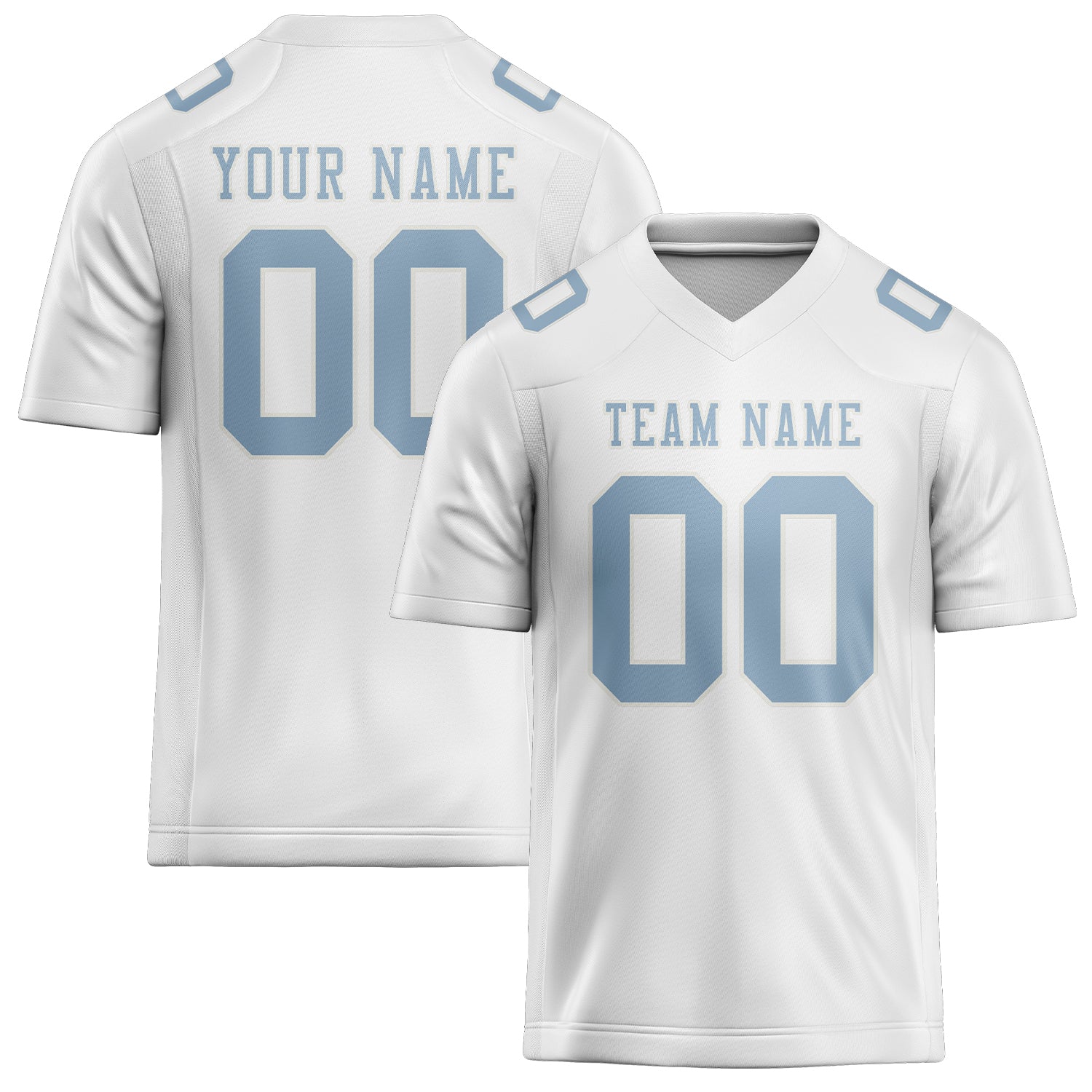 Maglia da rugby professionale personalizzata bianca e azzurra