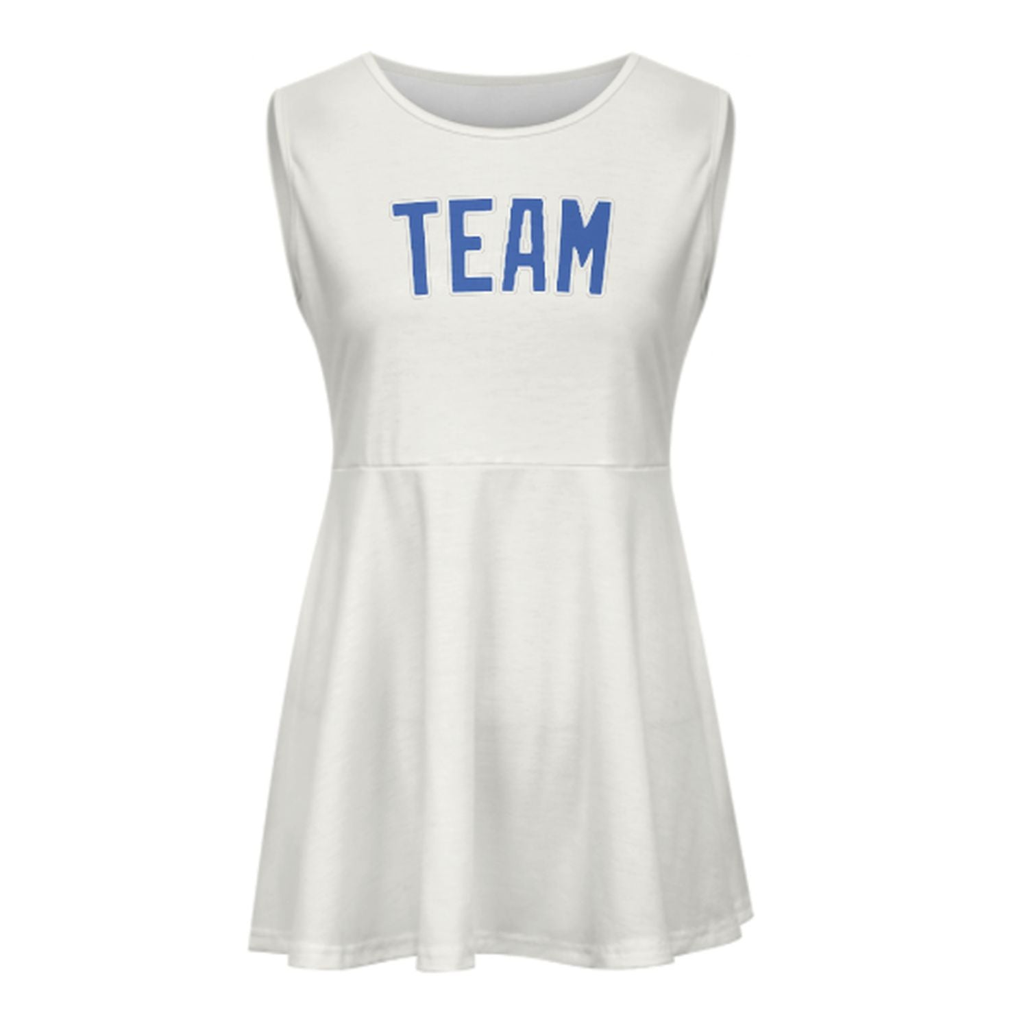 Maßgeschneidertes Weiß Himmelblau Cheerleader-Kleid