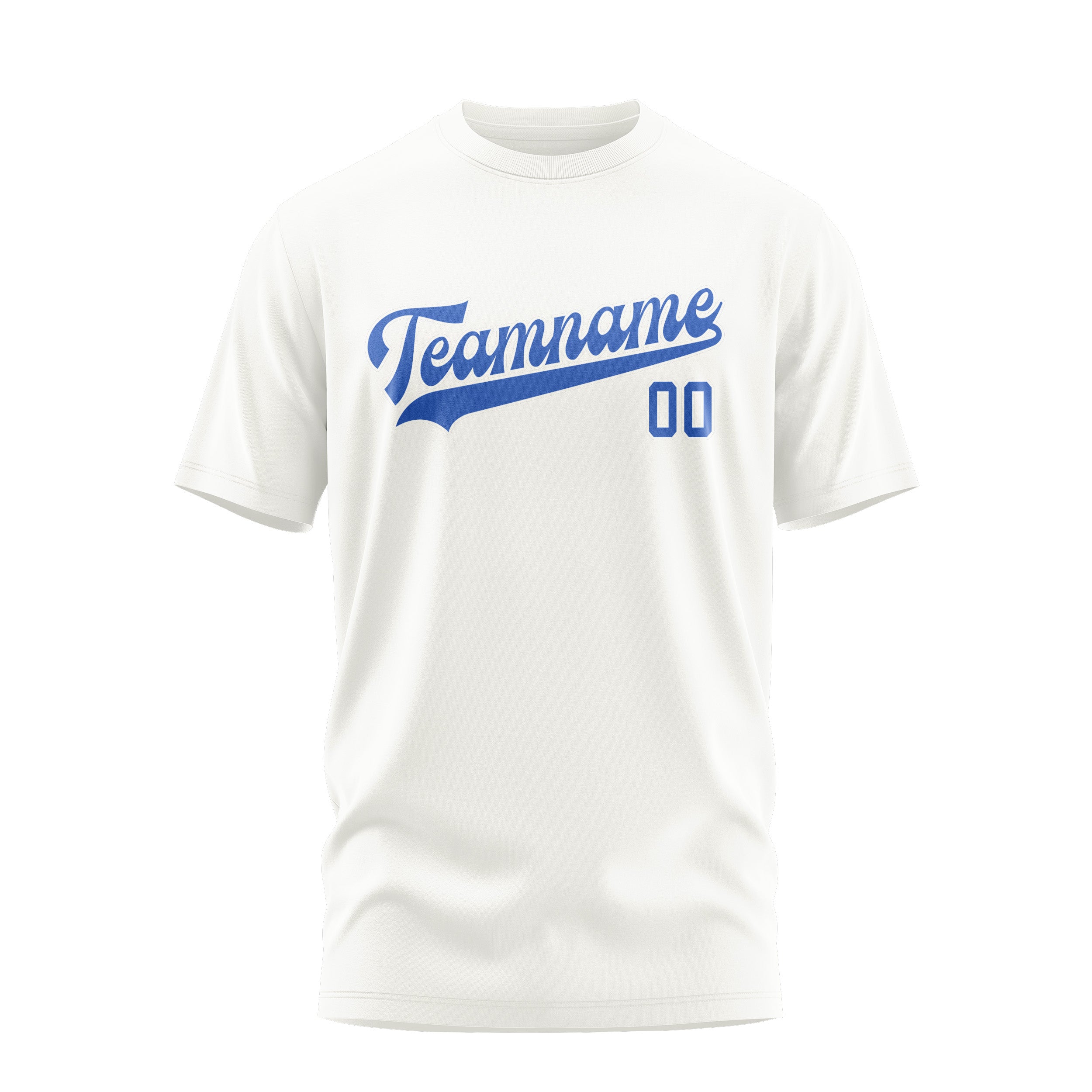 Maßgeschneidertes Weiß Himmelblau T-Shirt