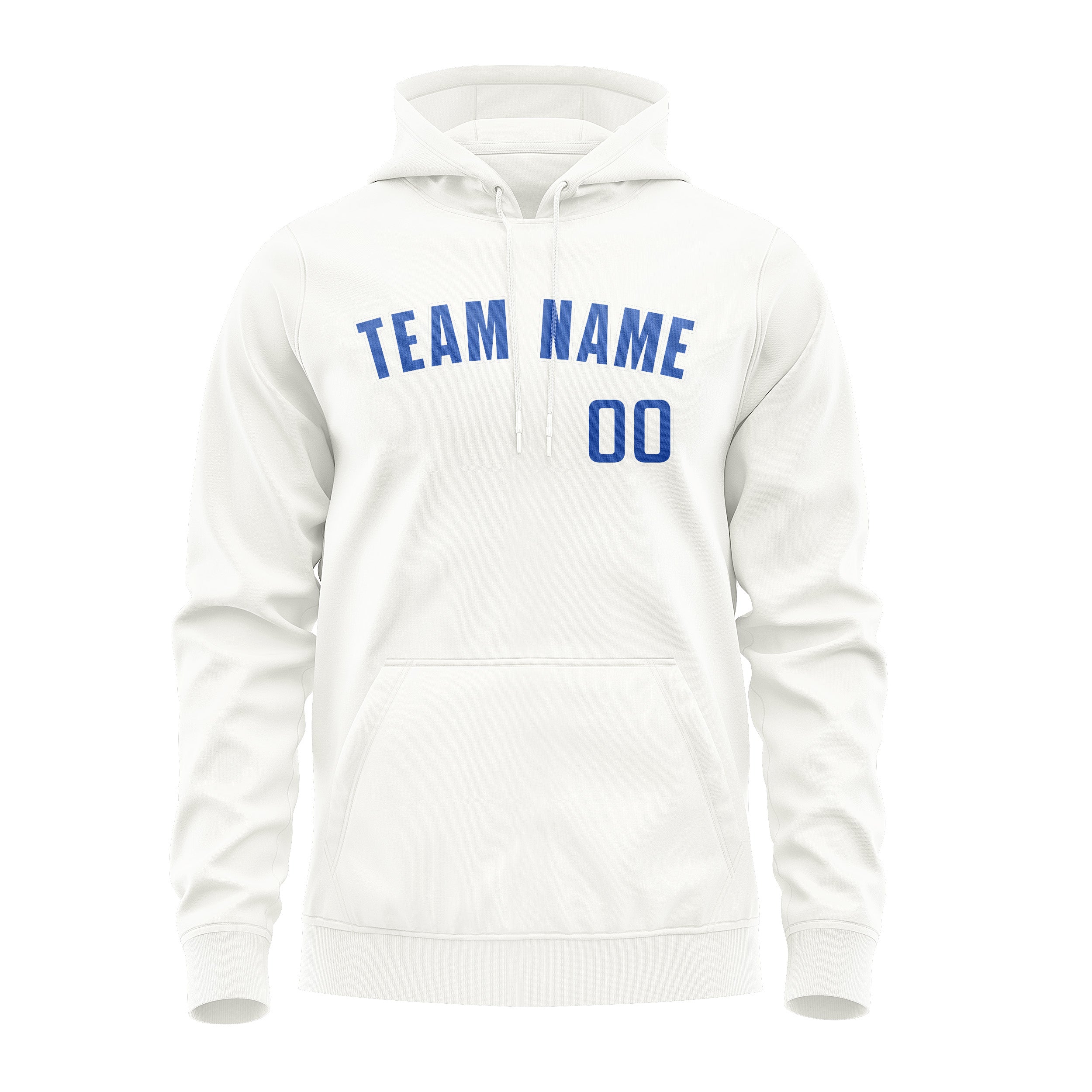 Maßgeschneidertes Weiß Himmelblau Hoodie