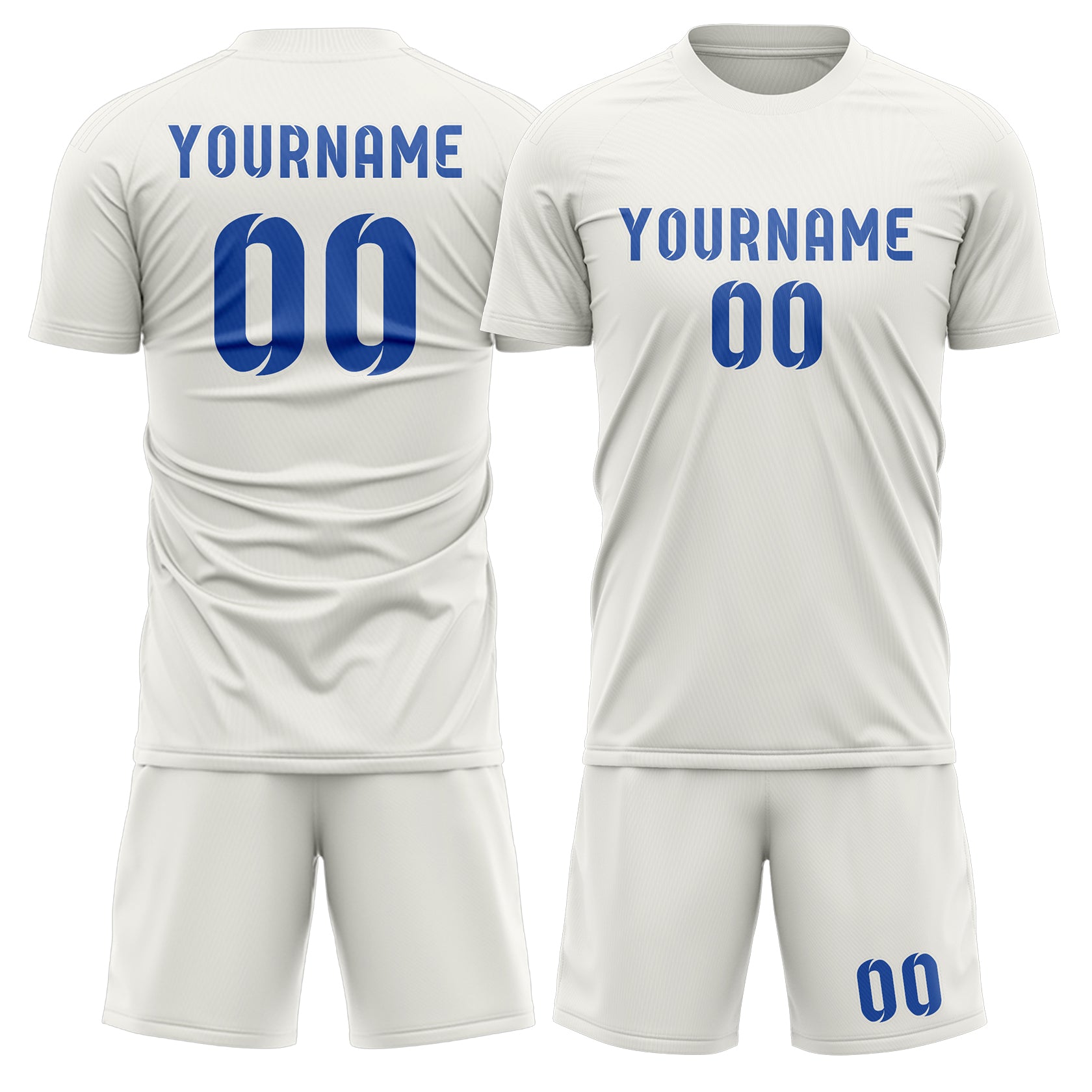 Maßgeschneidertes Professionelles Weiß Himmelblau Fußballtrikot-Set