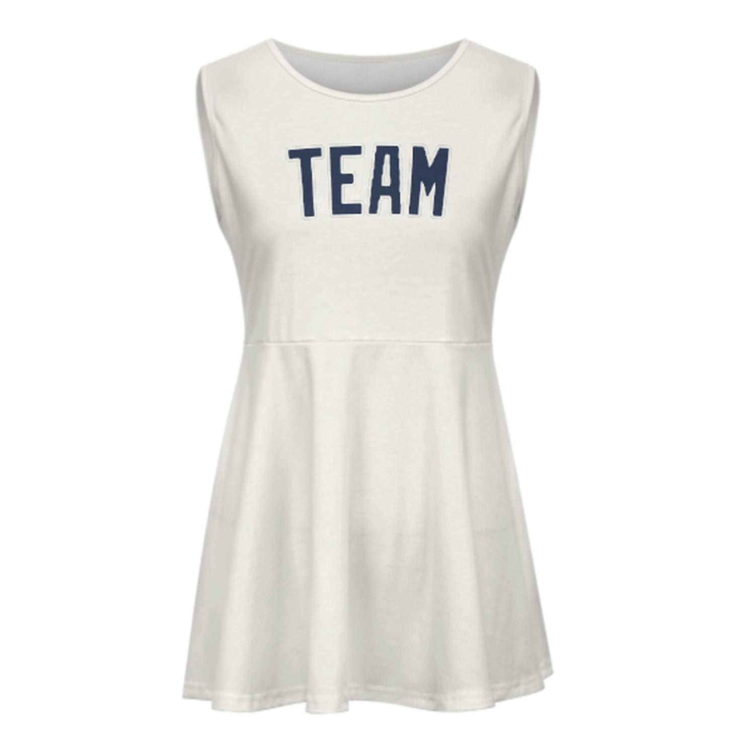 Maßgeschneidertes Weiß Marineblau Cheerleader-Kleid