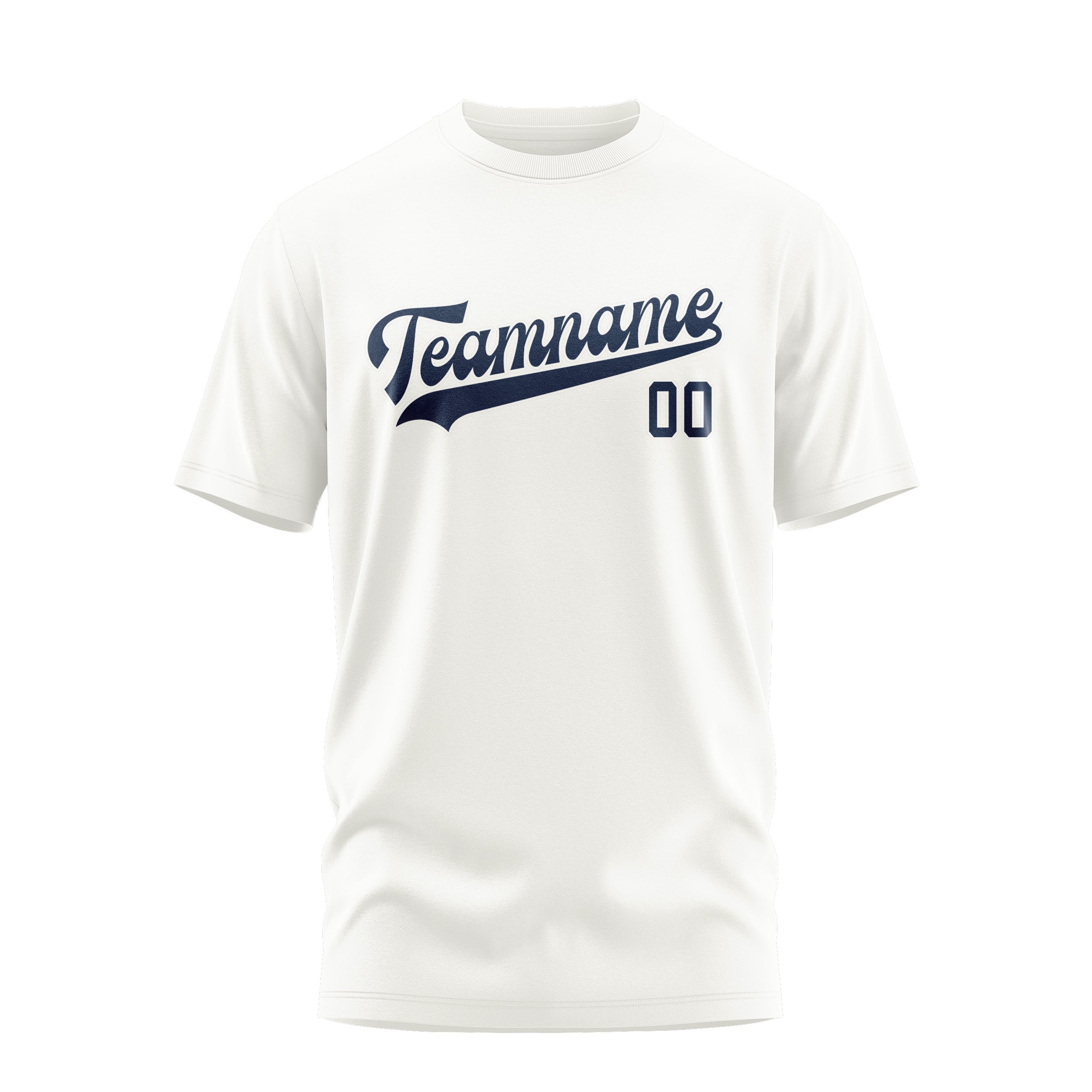 Maßgeschneidertes Weiß Marineblau T-Shirt