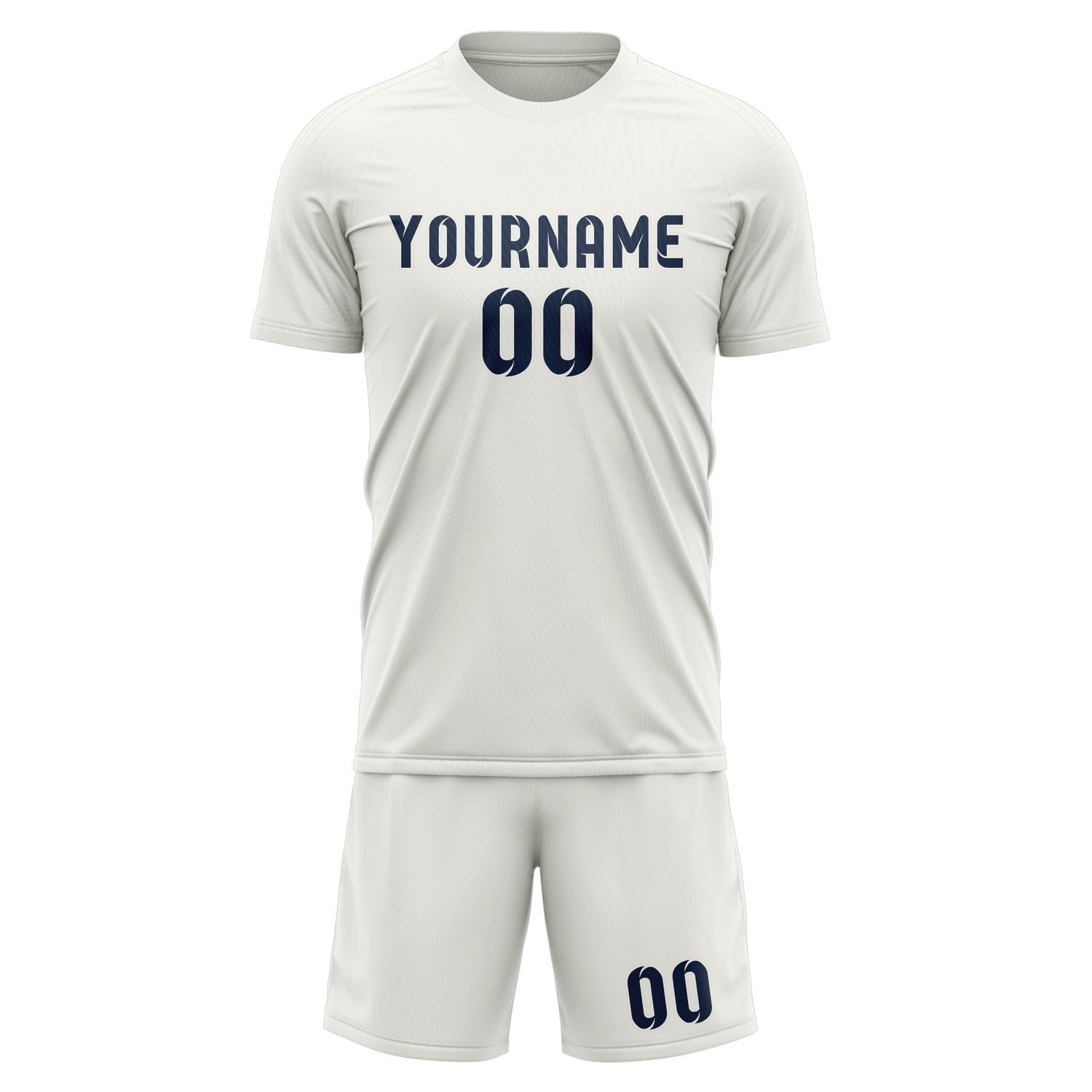 Maßgeschneidertes Professionelles Weiß Marineblau Fußballtrikot-Set