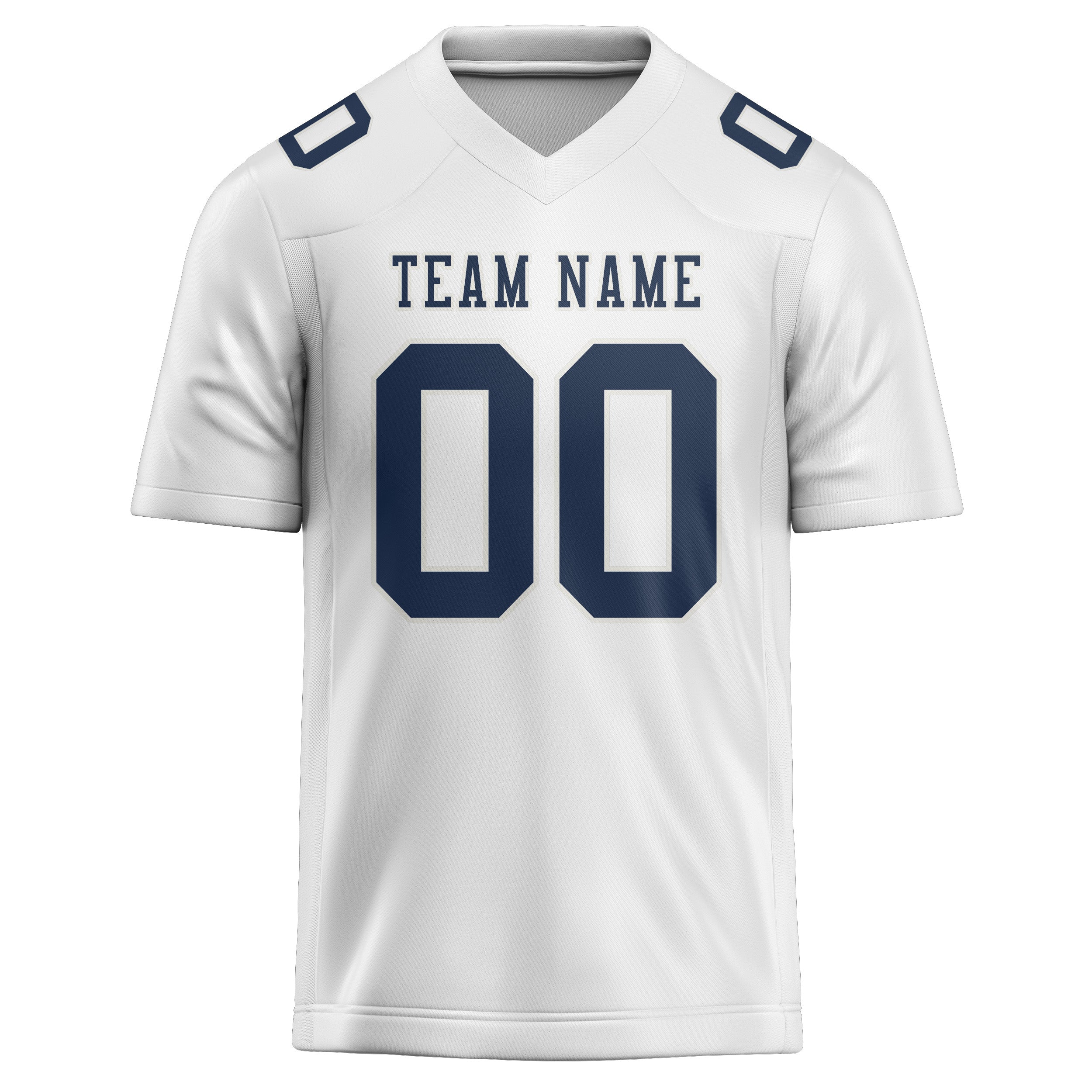 Maglia da rugby professionale personalizzata bianca blu navy