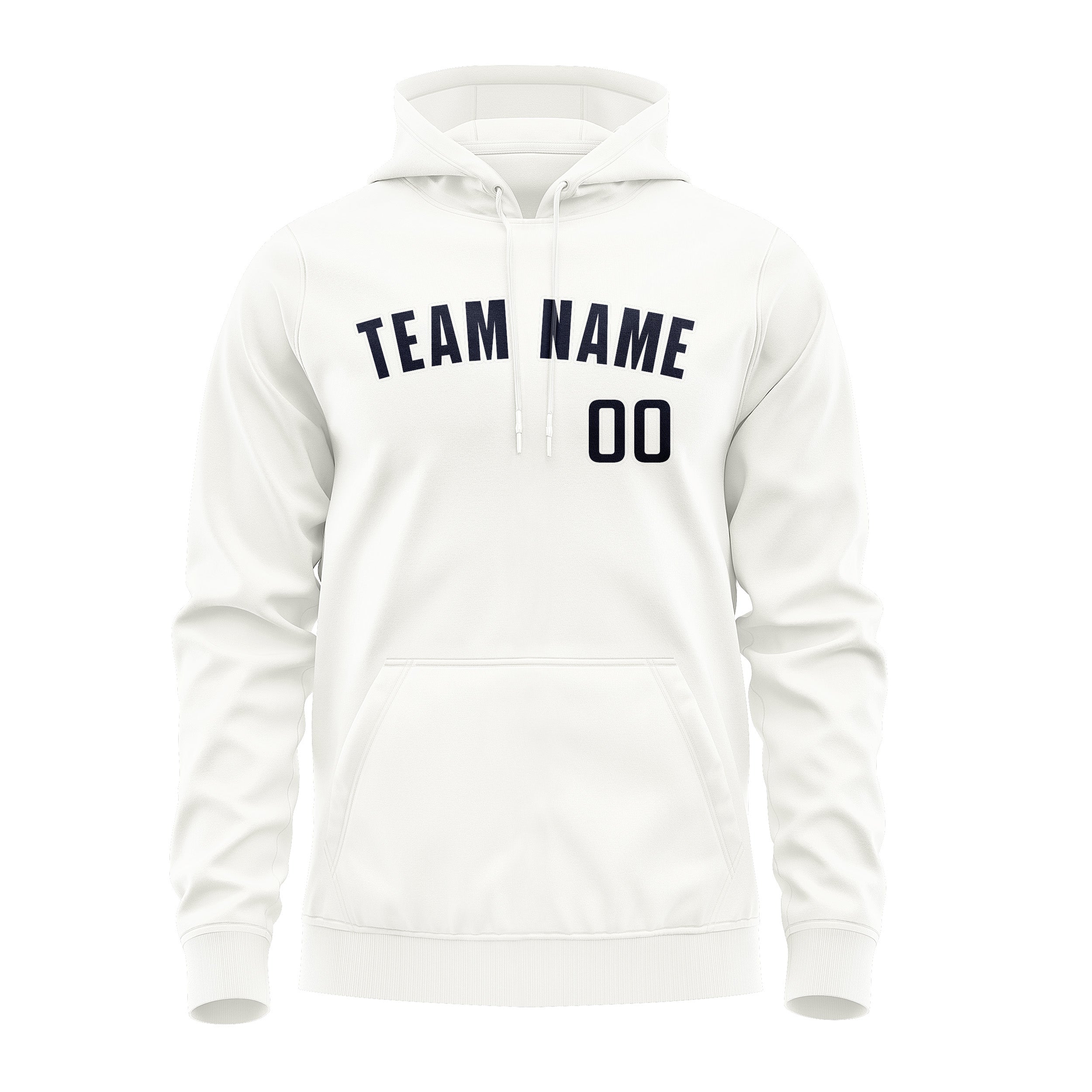 Maßgeschneidertes Weiß Stahlblau Hoodie
