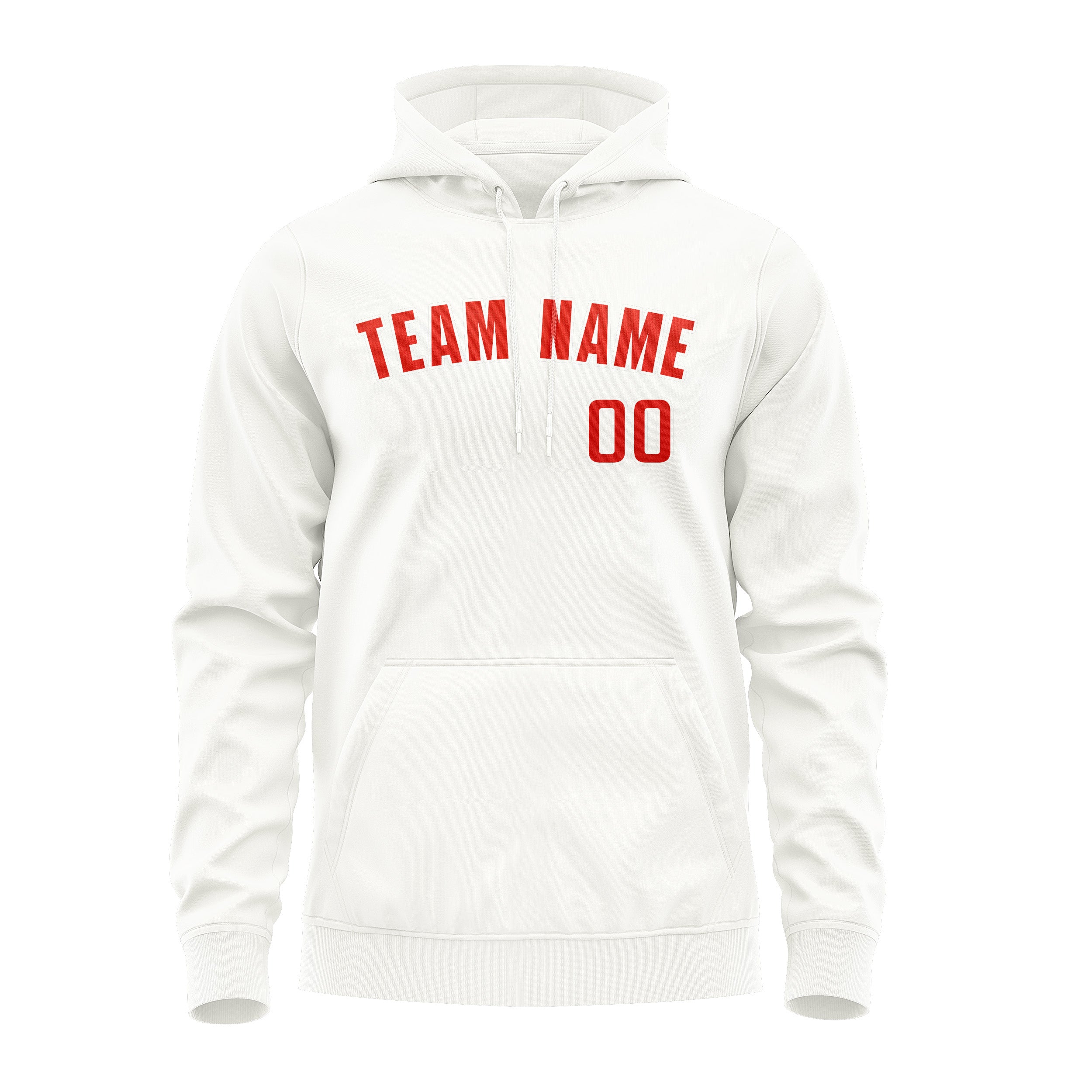 Maßgeschneidertes Weiß Orangerot Hoodie