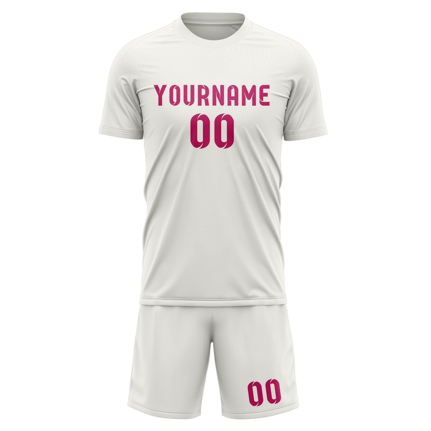 Maßgeschneidertes Professionelles Weiß Rosarot Fußballtrikot-Set