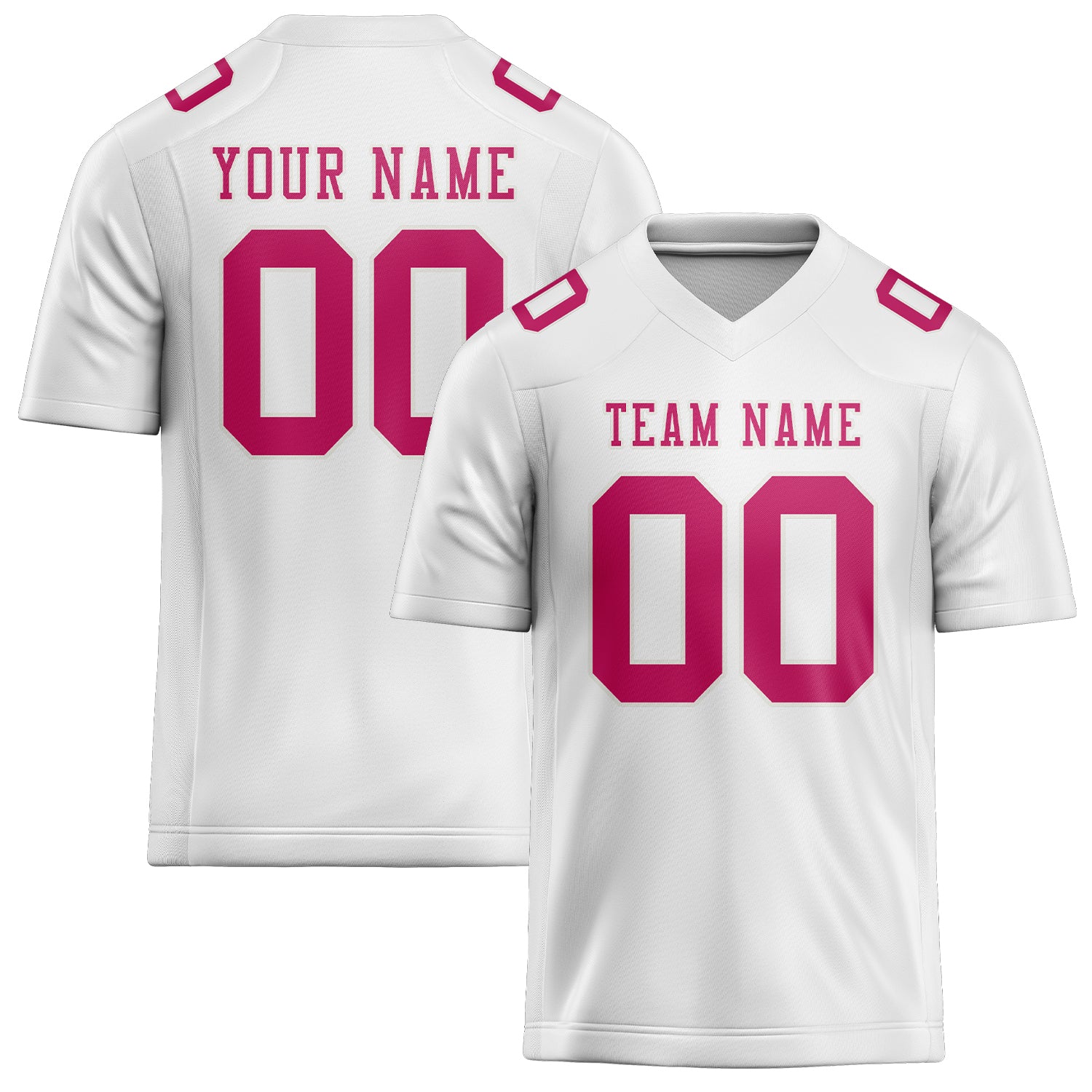 Maglia da rugby professionale bianca e rosa personalizzata
