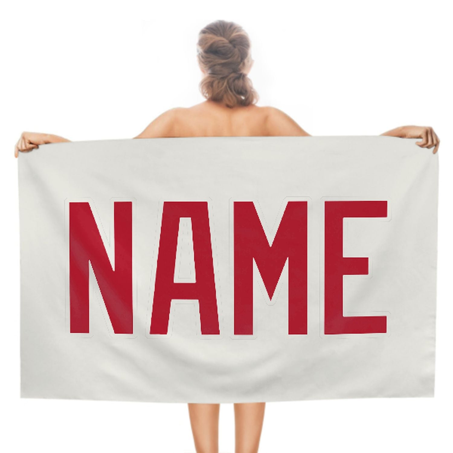 Maßgeschneidertes Weiß Rot Strandtuch