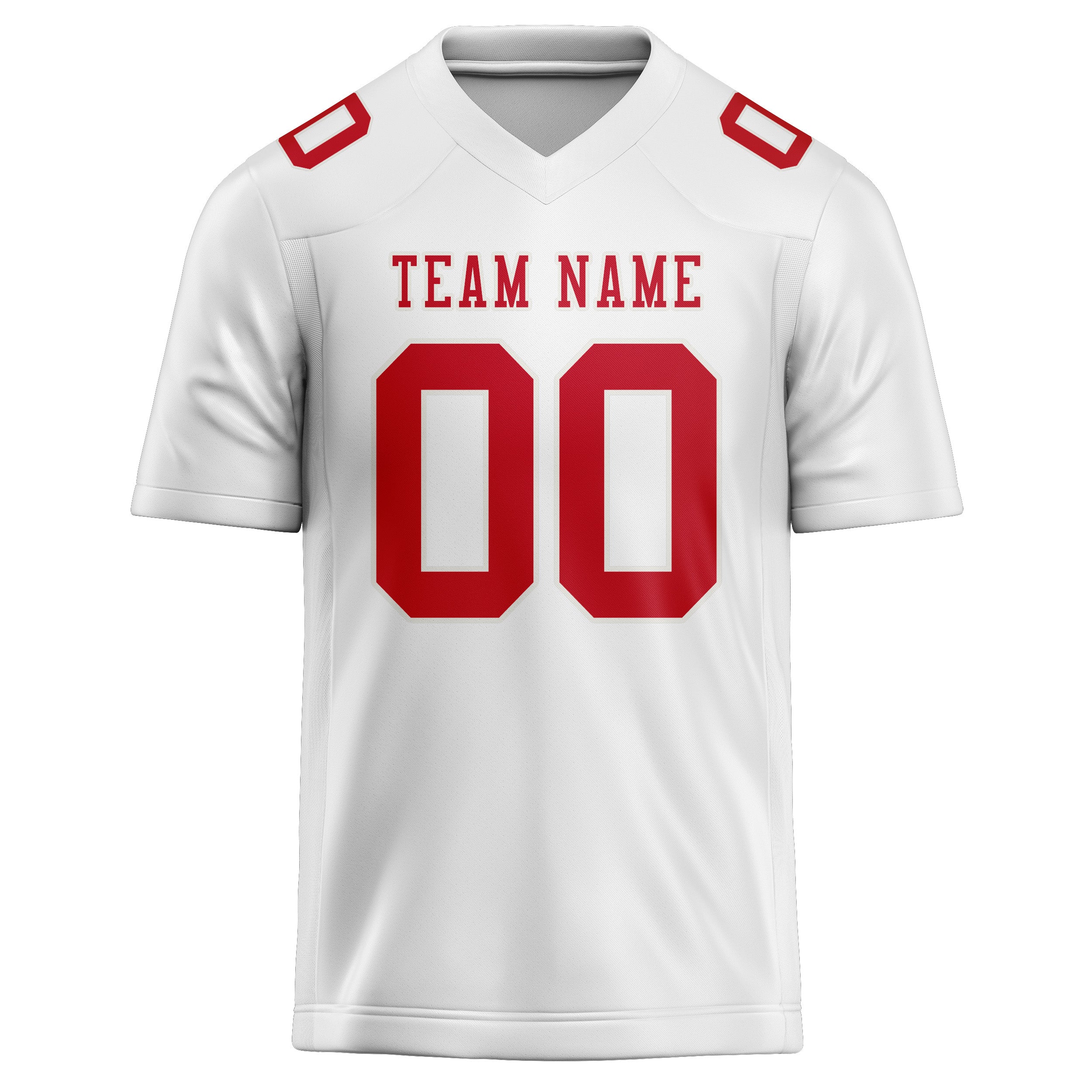 Maglia da rugby professionale bianca e rossa personalizzata