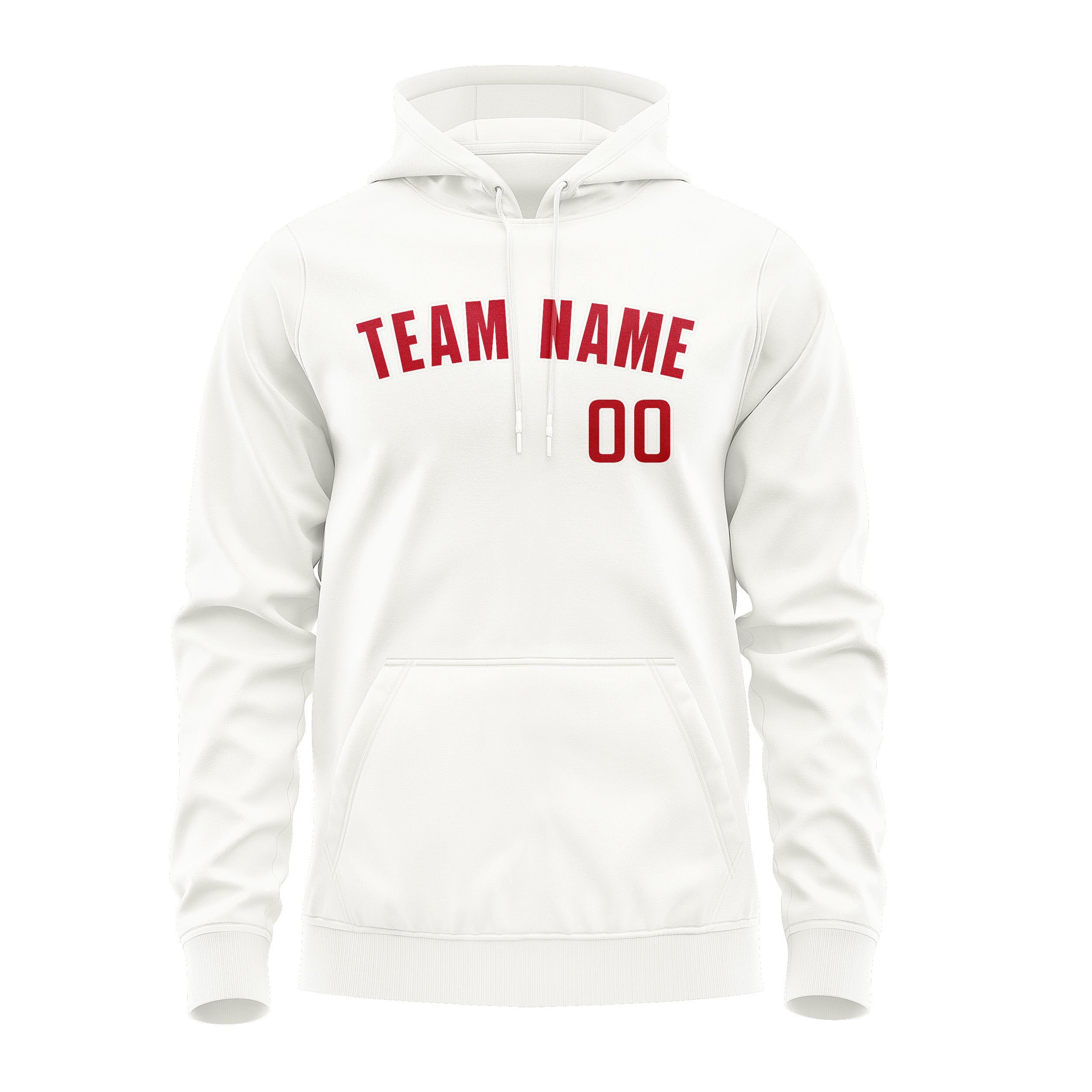 Maßgeschneidertes Weiß Rot Hoodie
