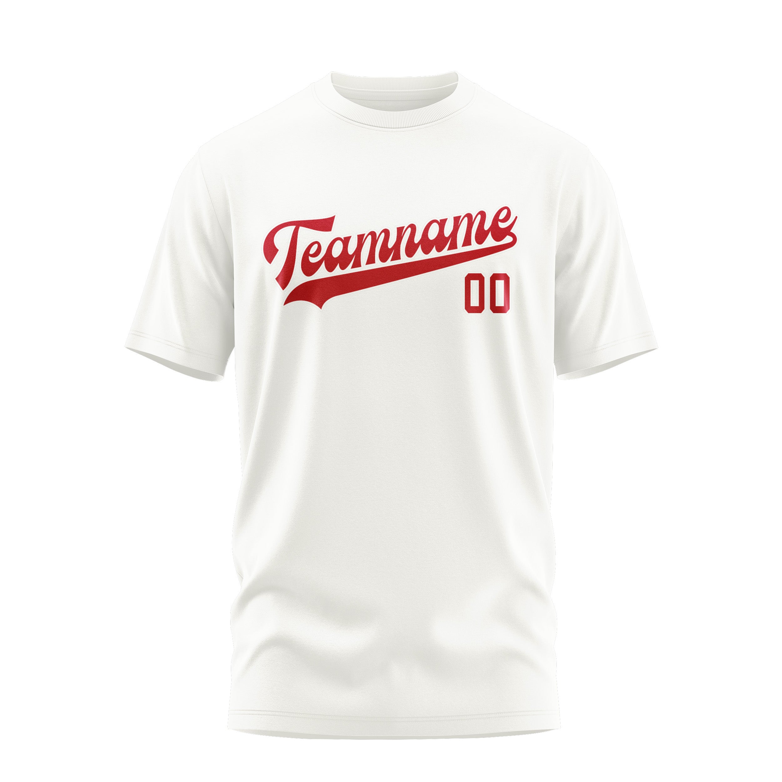 Maßgeschneidertes Weiß Rot T-Shirt