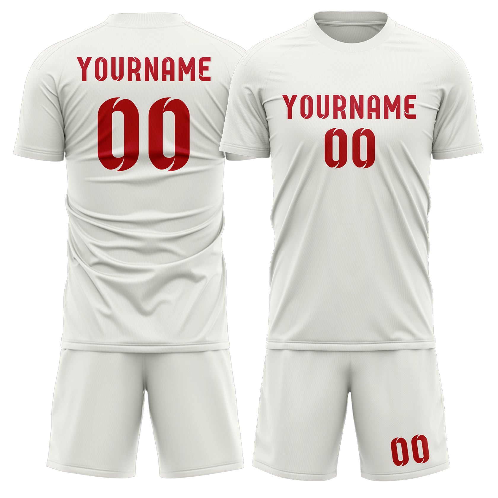Maßgeschneidertes Professionelles Weiß Rot Fußballtrikot-Set