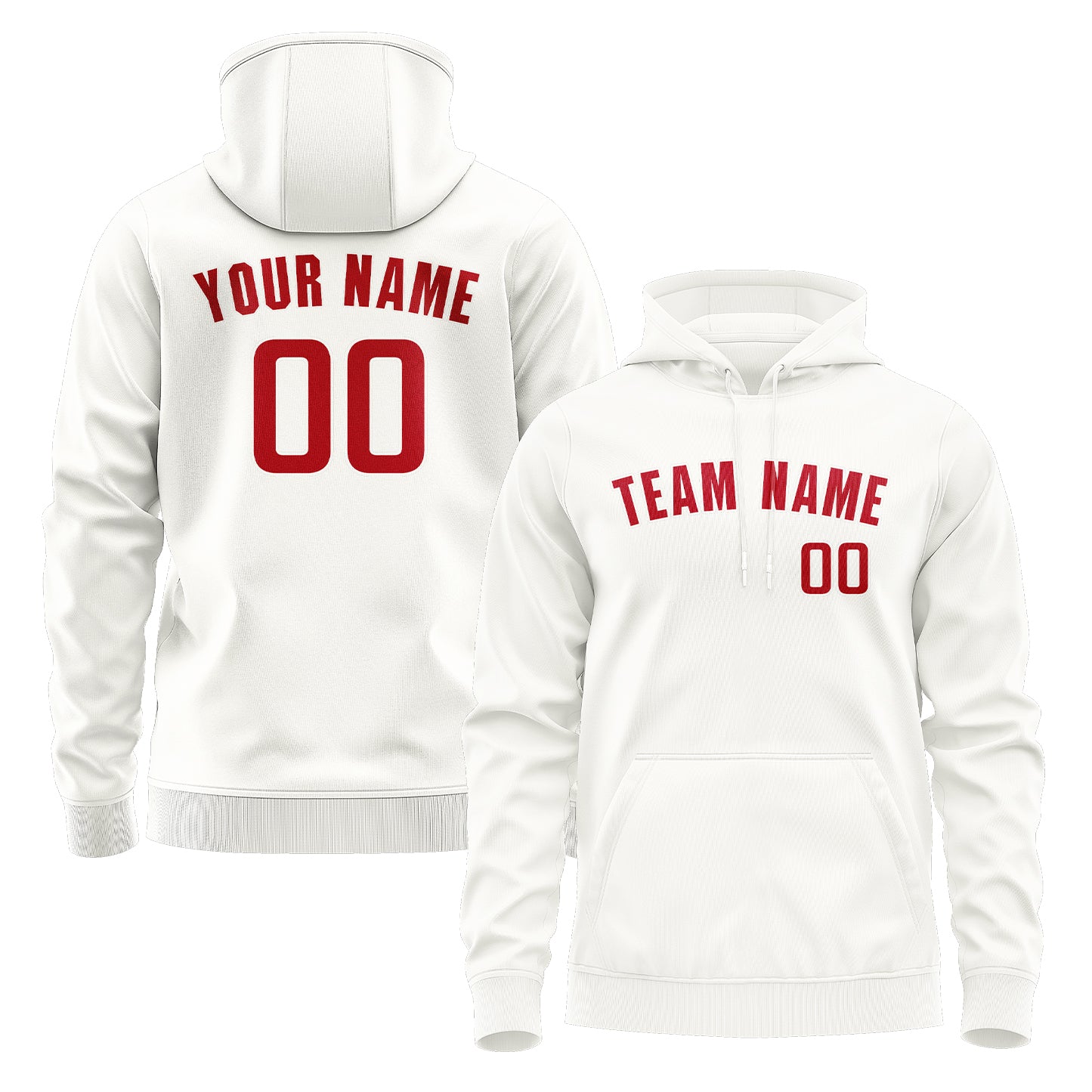 Maßgeschneidertes Weiß Rot Hoodie