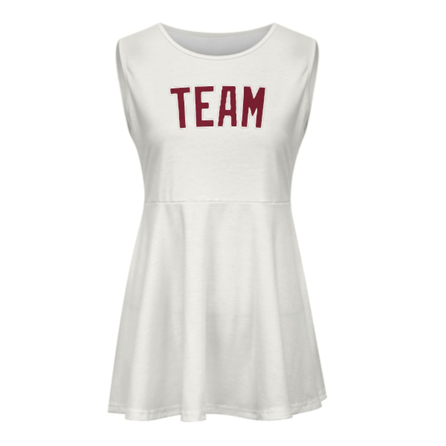 Maßgeschneidertes Weiß Karmesinrot Cheerleader-Kleid