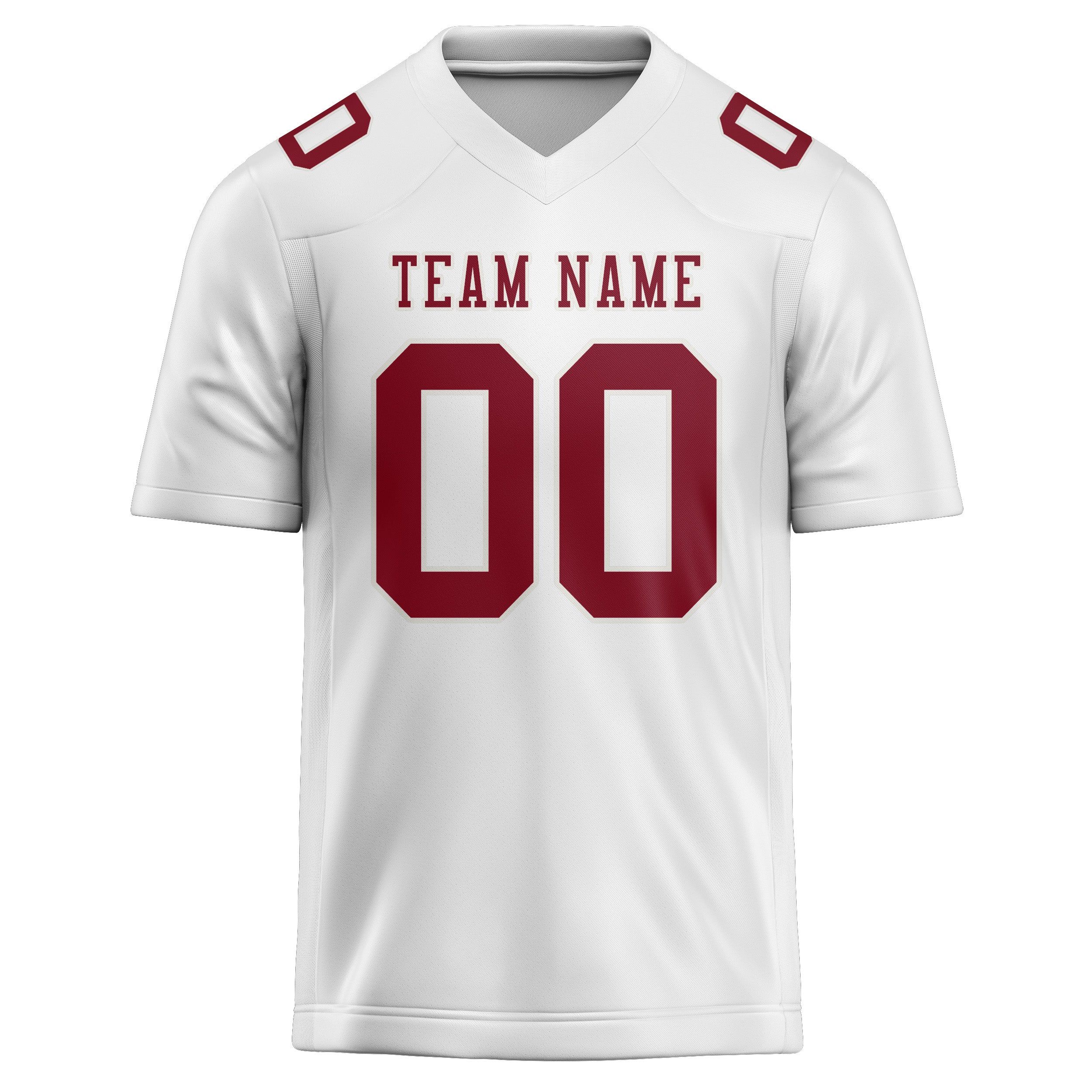 Maglia da rugby professionale personalizzata bianca cremisi