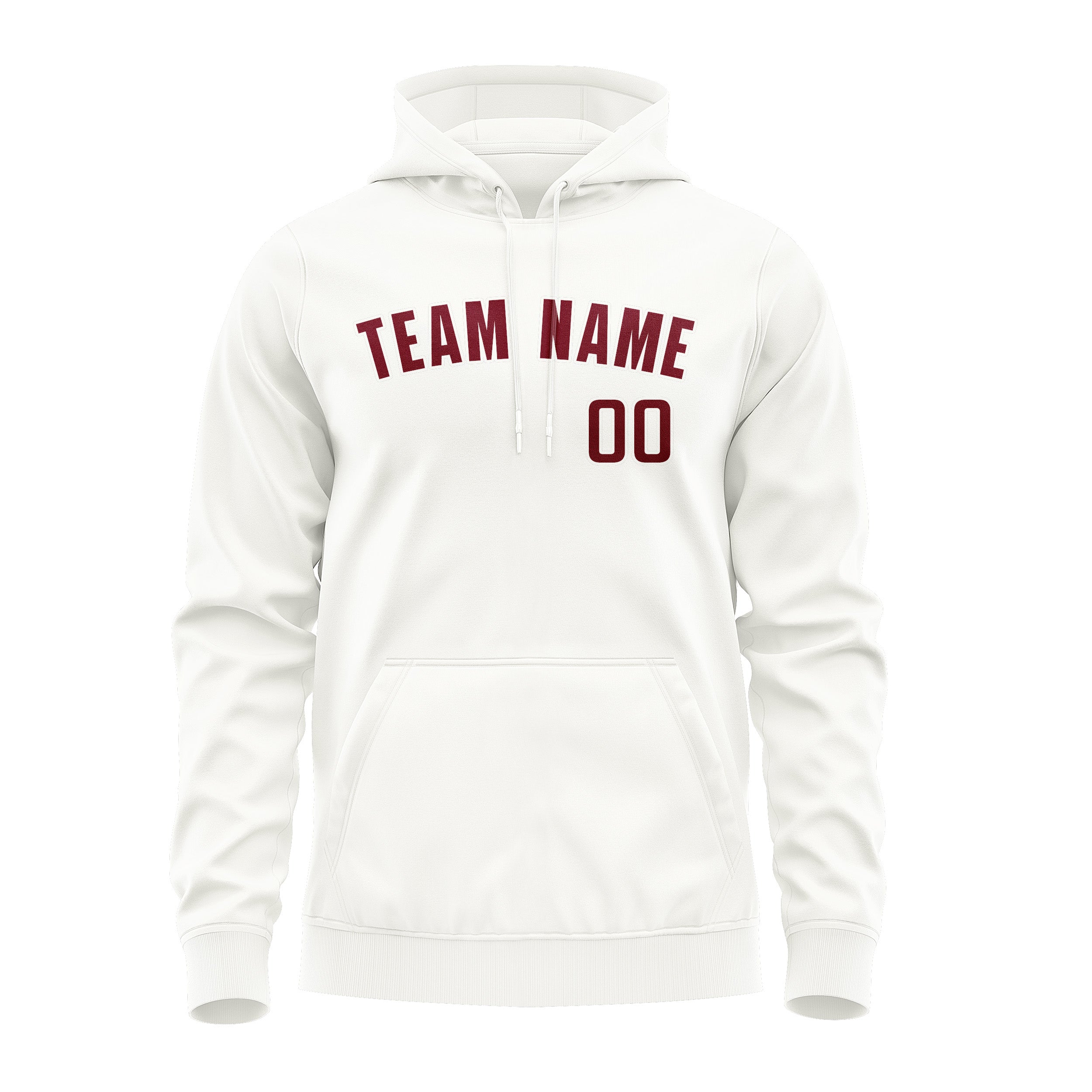 Maßgeschneidertes Weiß Karmesinrot Hoodie