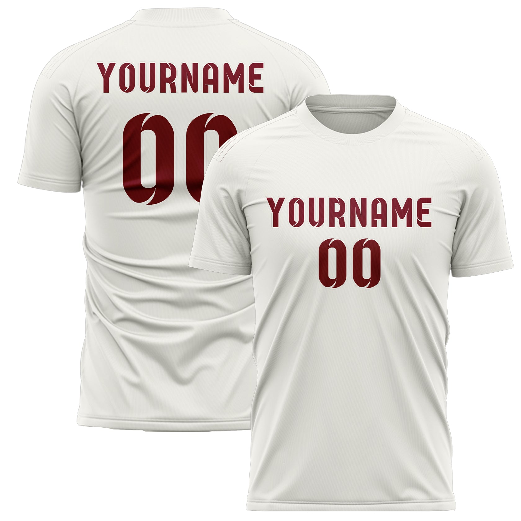 Benutzerdefiniertes Professionelles Weiß Karmesinrot Fußballtrikot