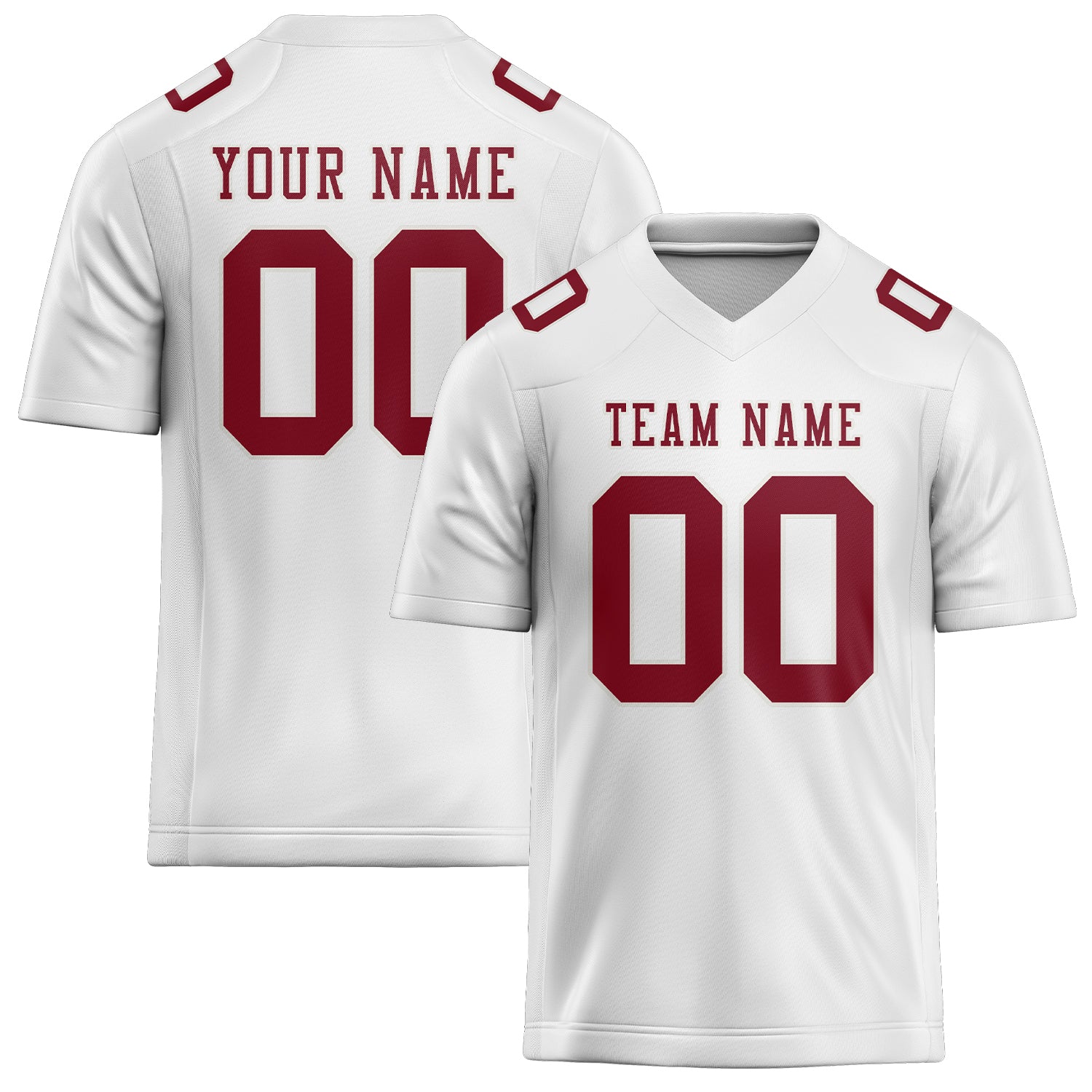Maglia da rugby professionale personalizzata bianca cremisi