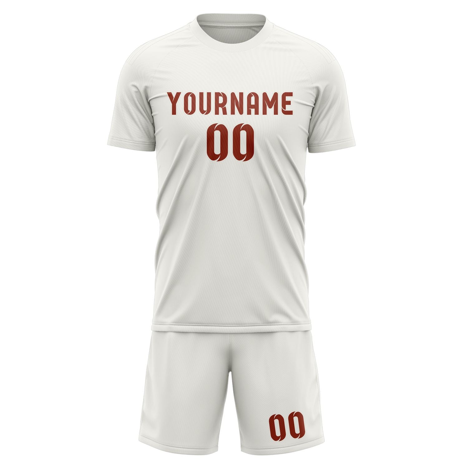 Maßgeschneidertes Professionelles Weiß Korallenrot Fußballtrikot-Set
