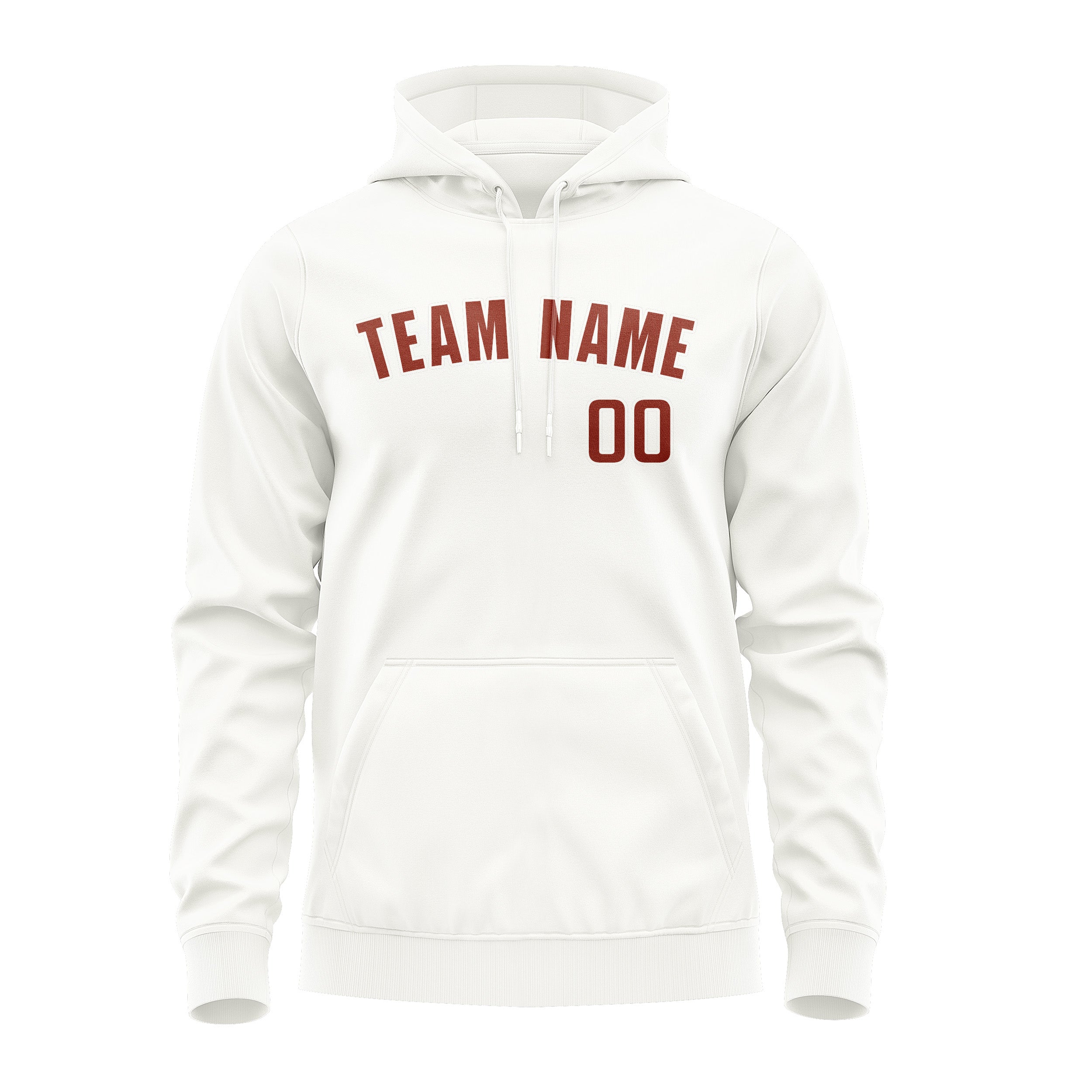 Maßgeschneidertes Weiß Korallenrot Hoodie