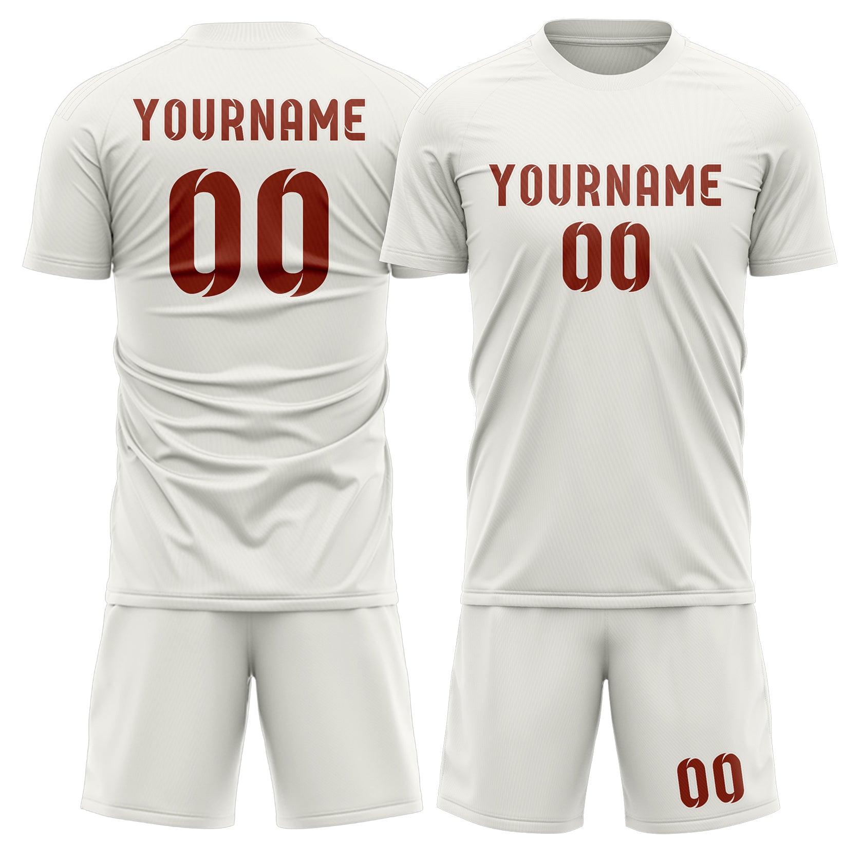 Maßgeschneidertes Professionelles Weiß Korallenrot Fußballtrikot-Set