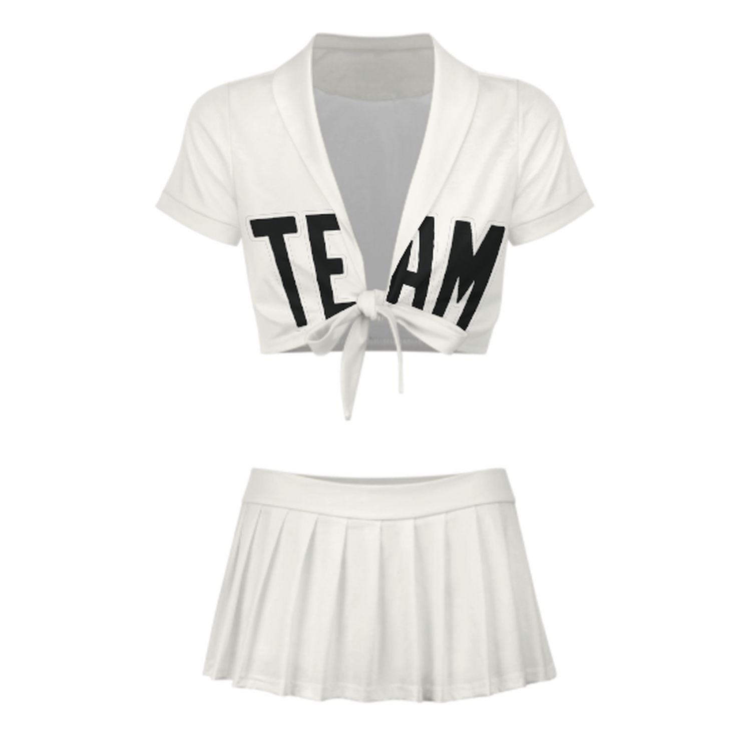 Maßgeschneidertes Weiß Schwarz Cheerleader Outfit Set