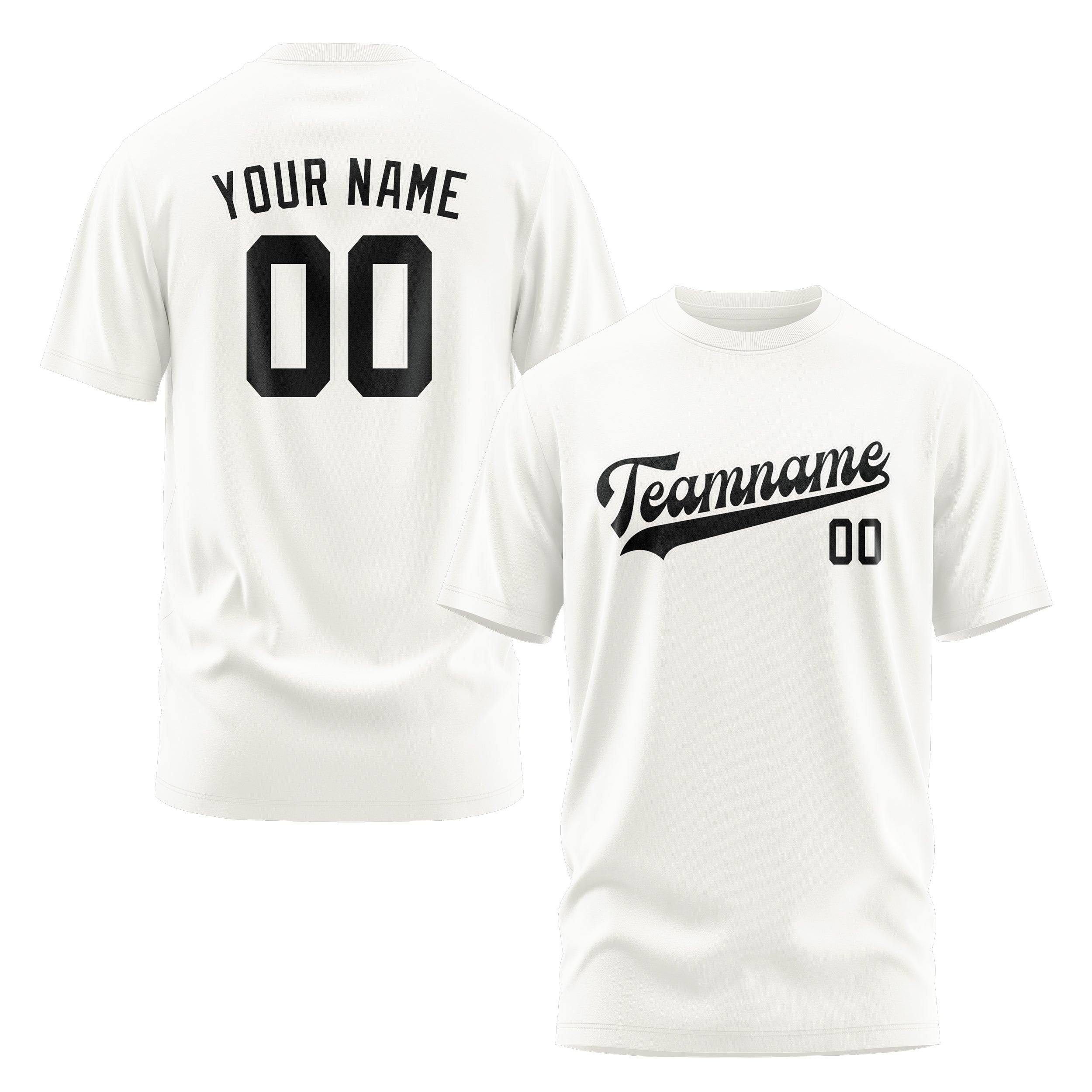 Maßgeschneidertes Weiß Schwarz T-Shirt