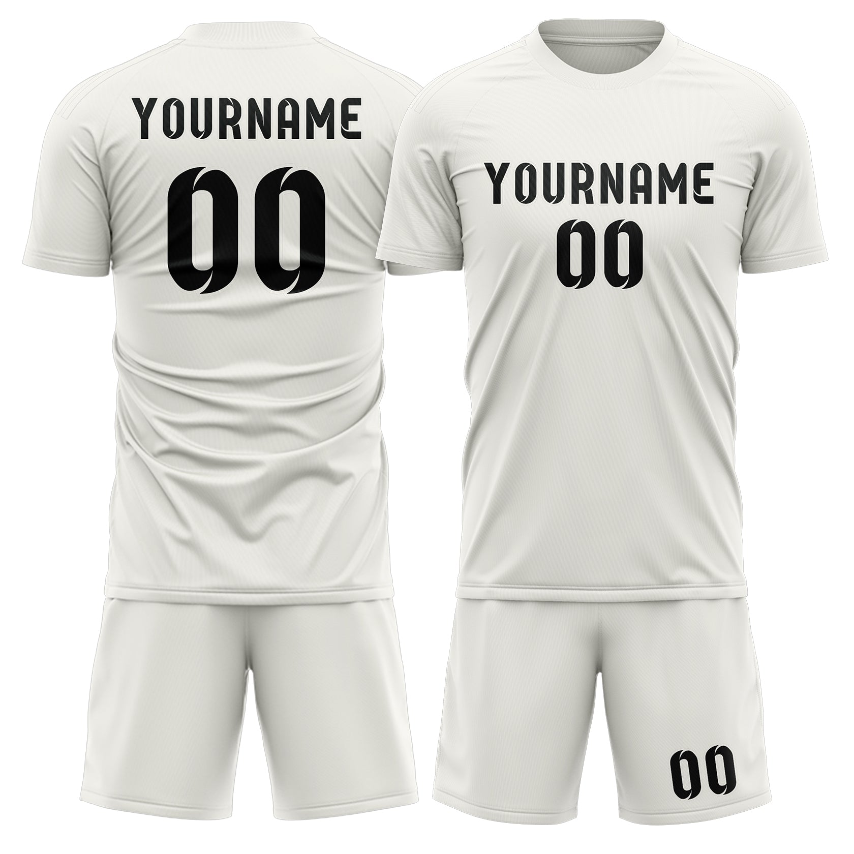 Maßgeschneidertes Professionelles Weiß Schwarz Fußballtrikot-Set