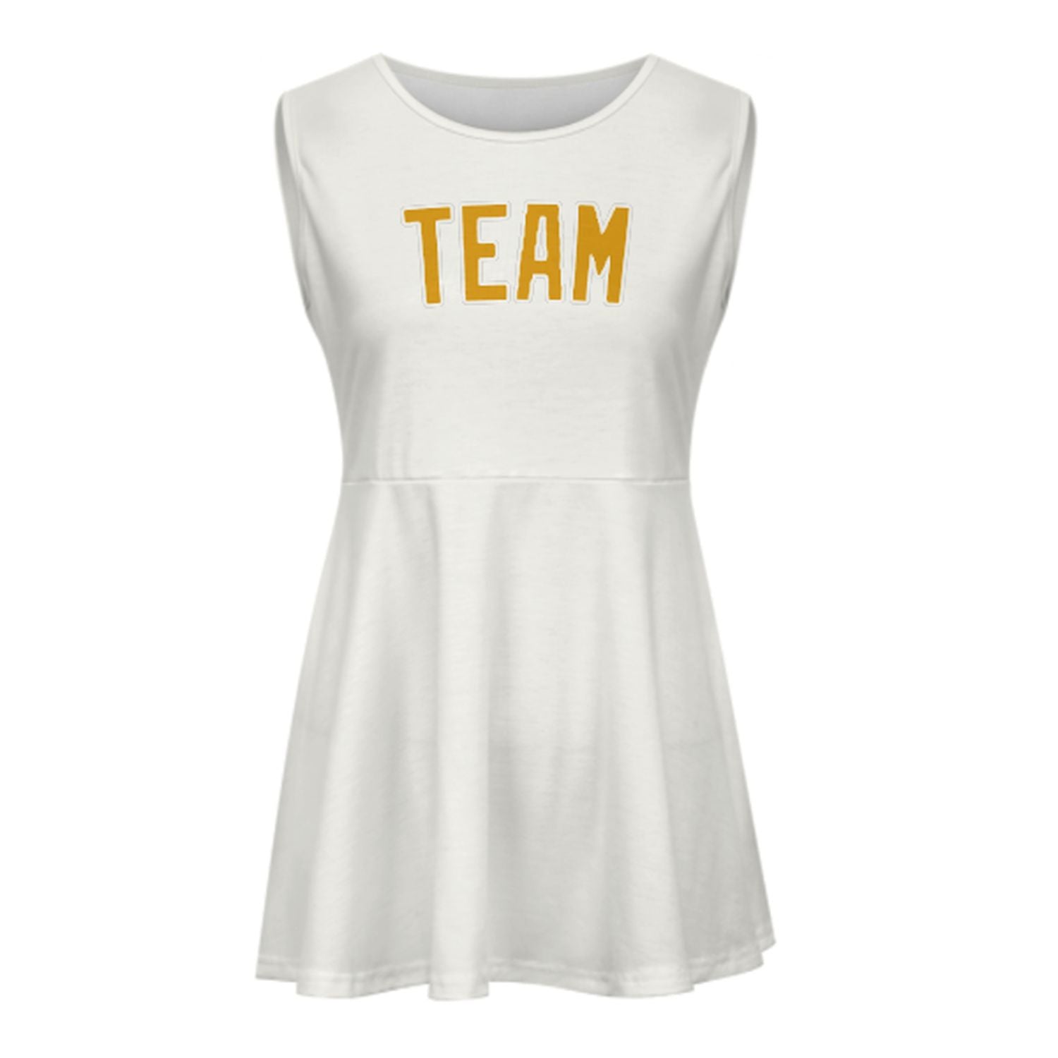 Maßgeschneidertes Weiß Gelb Cheerleader-Kleid