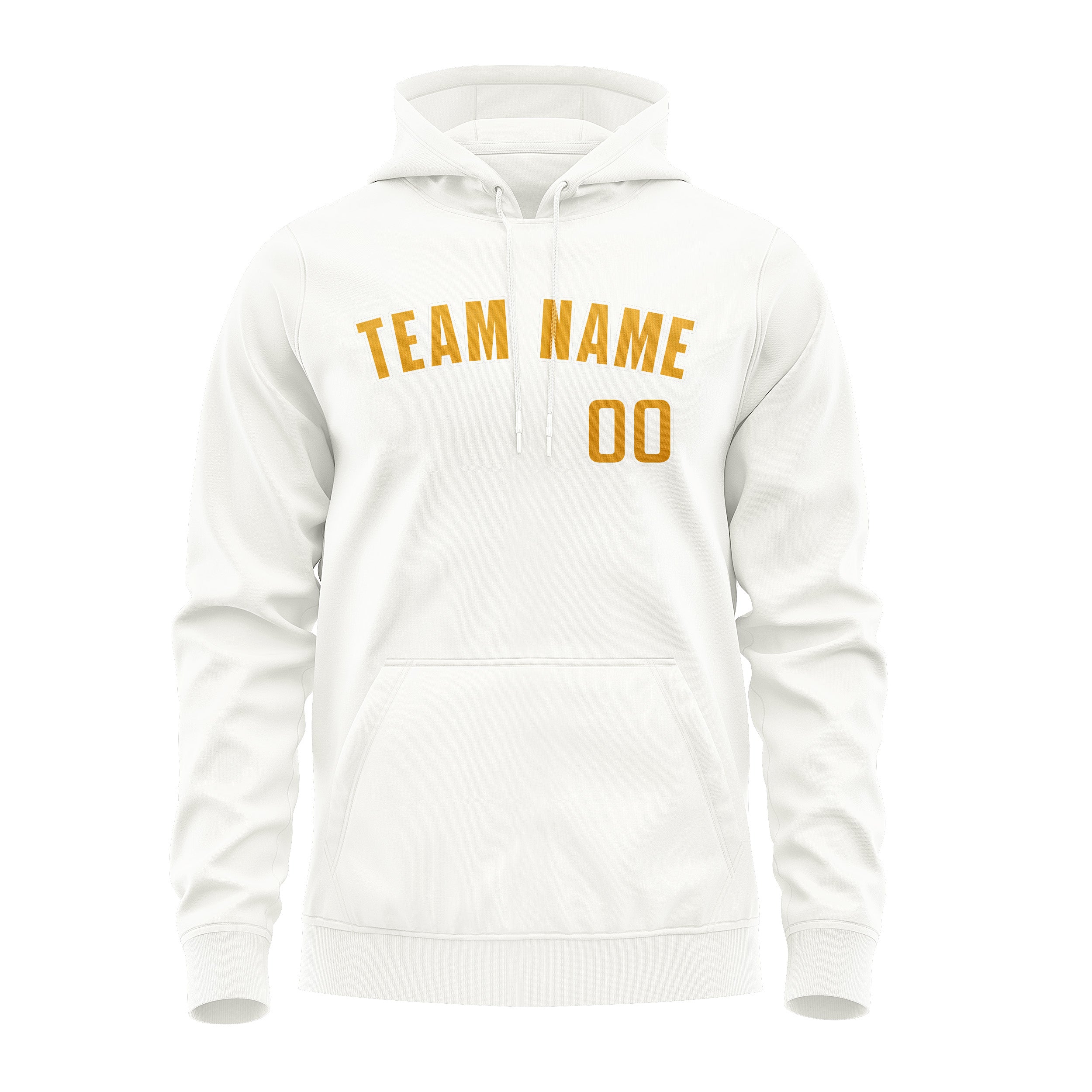 Maßgeschneidertes Weiß Gelb Hoodie