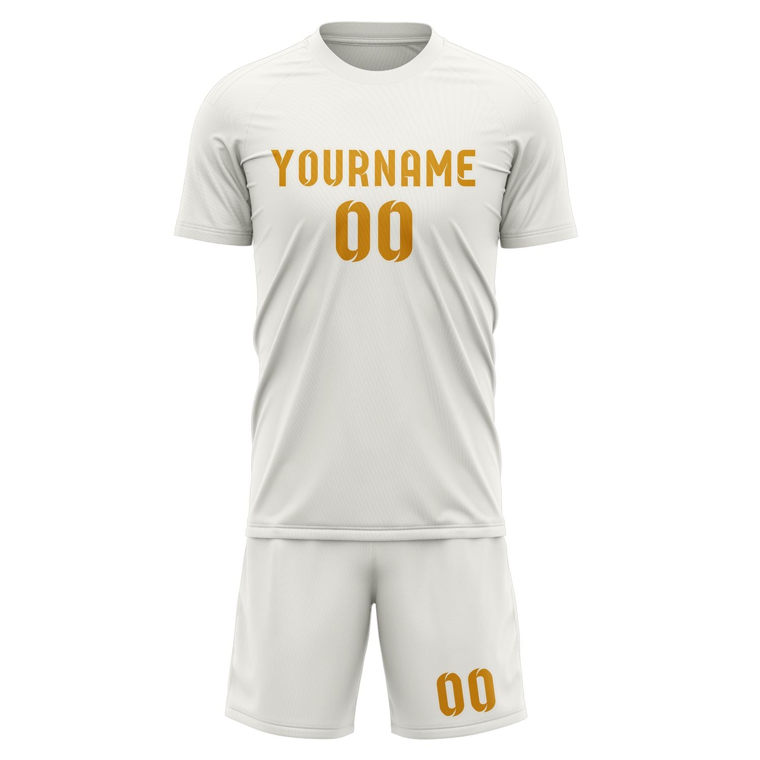 Maßgeschneidertes Professionelles Weiß Gelb Fußballtrikot-Set