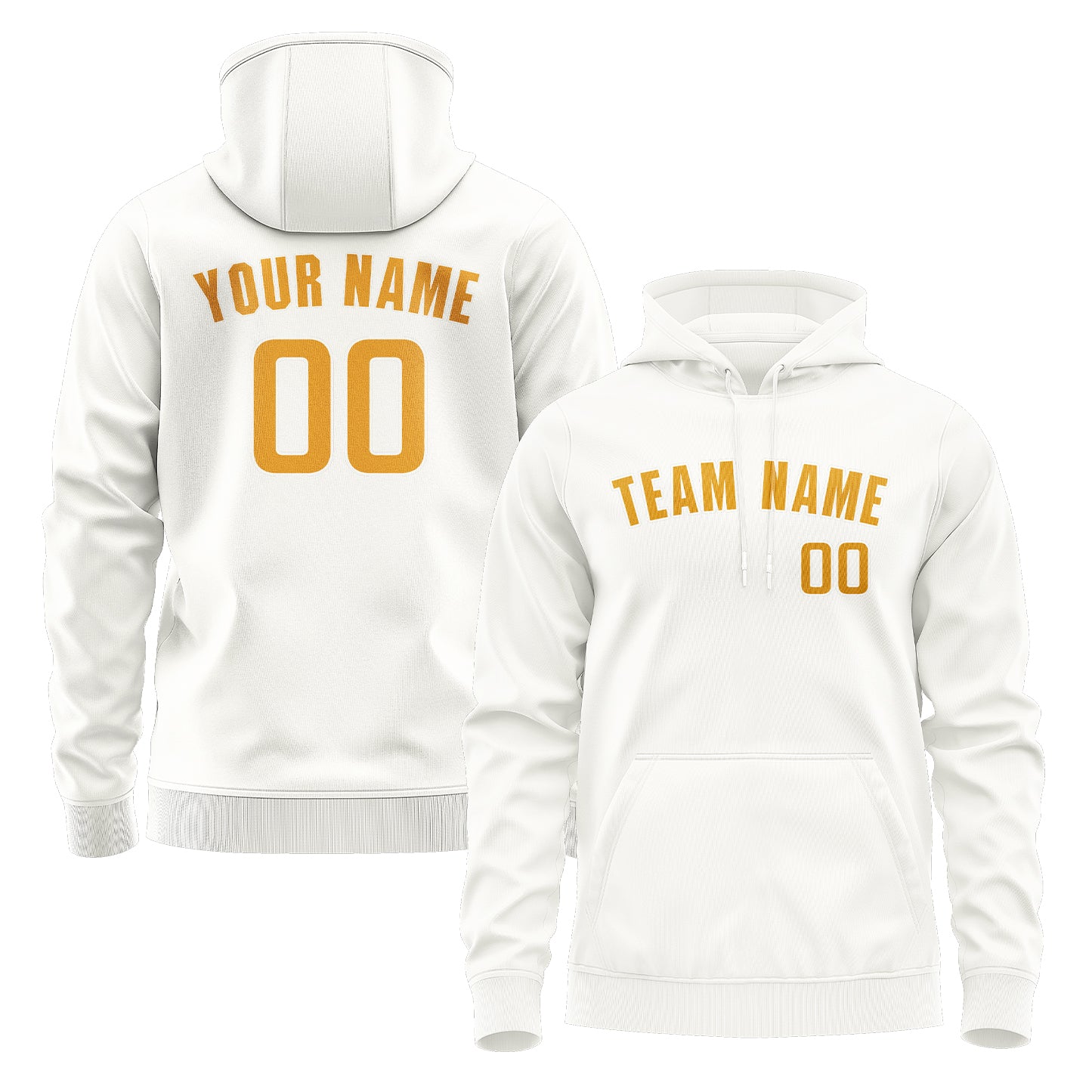 Maßgeschneidertes Weiß Gelb Hoodie