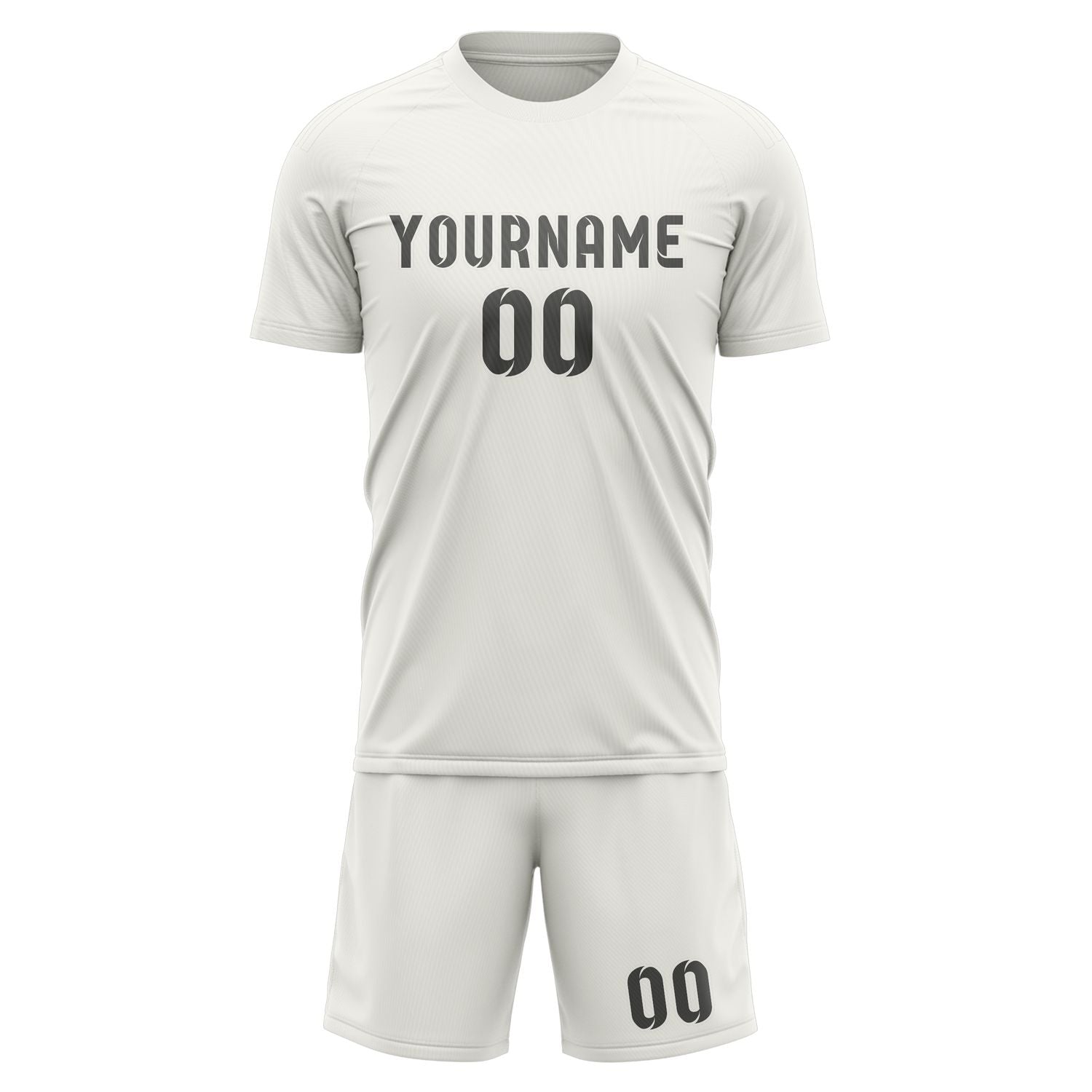 Maßgeschneidertes Professionelles Weiß Dunkelgrau Fußballtrikot-Set