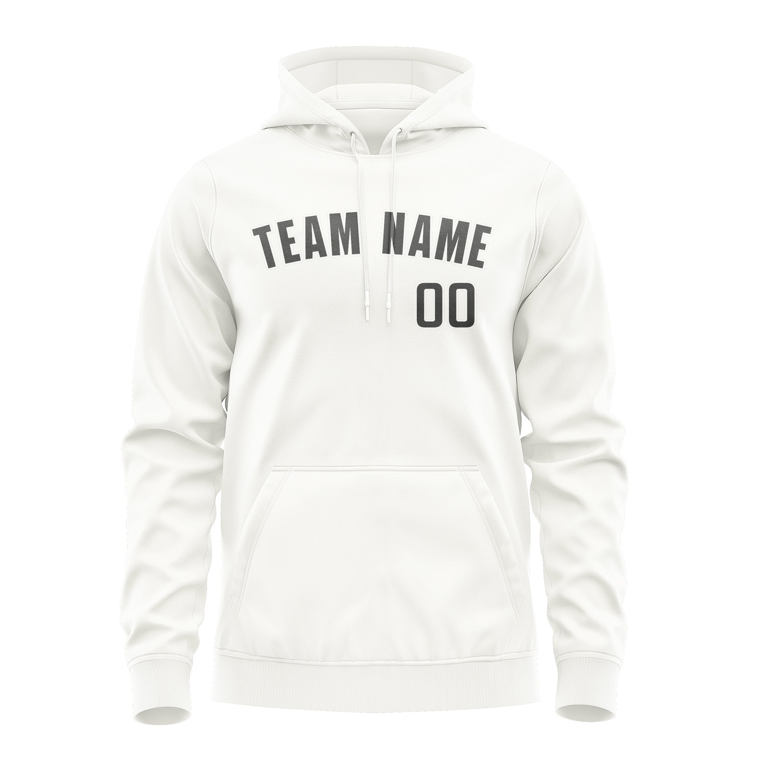 Maßgeschneidertes Weiß Dunkelgrau Hoodie