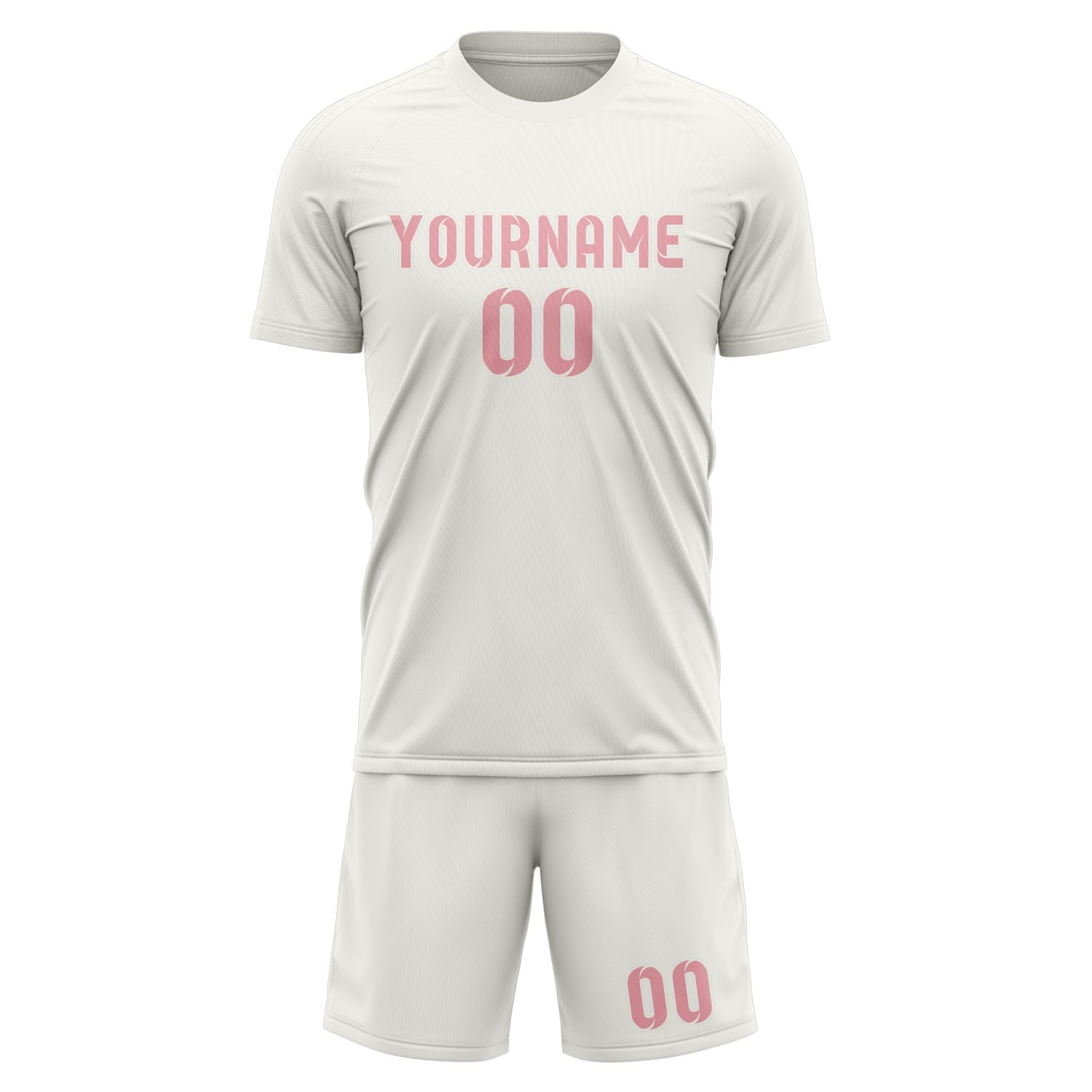 Maßgeschneidertes Professionelles Weiß Rosa Fußballtrikot-Set