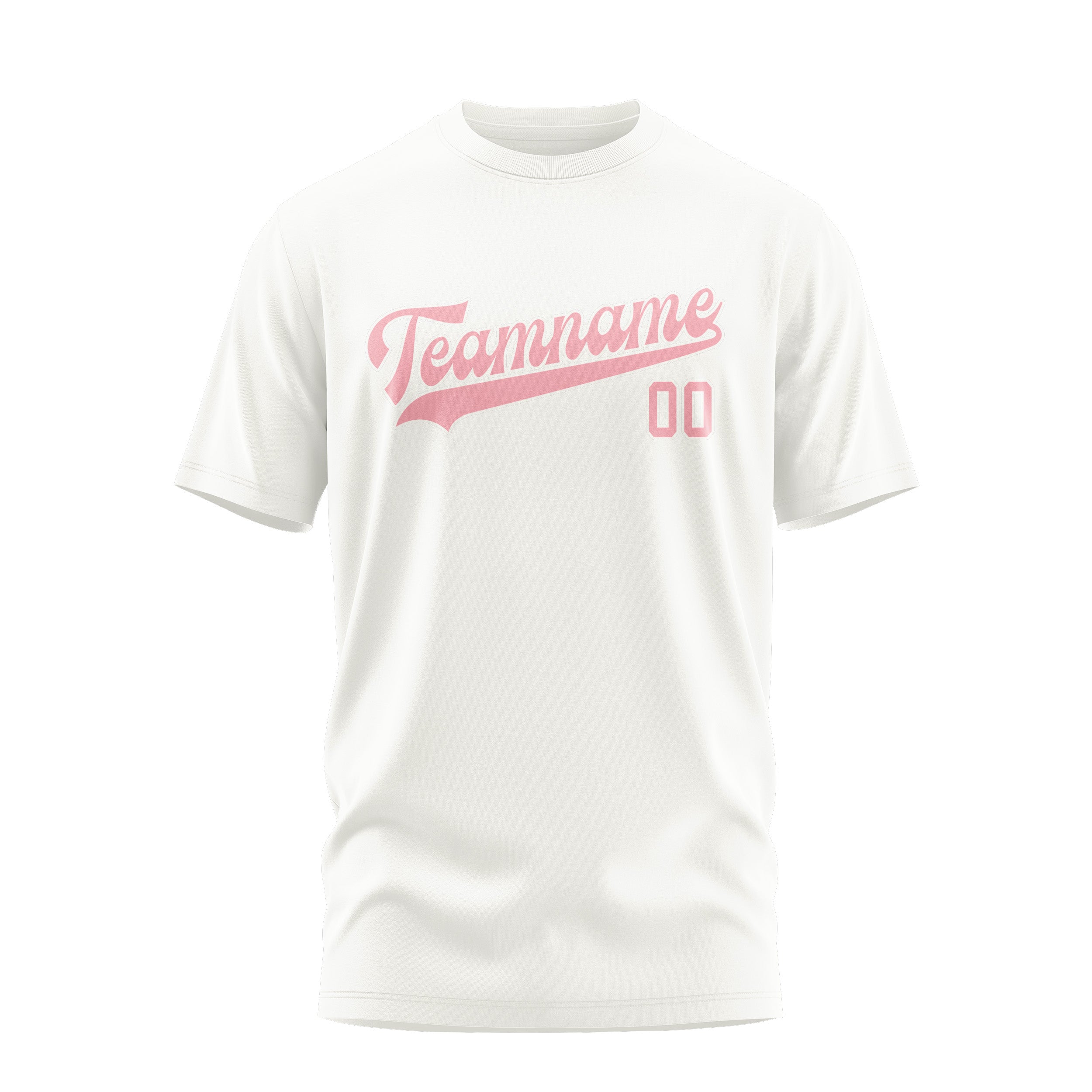 Maßgeschneidertes Weiß Rosa T-Shirt