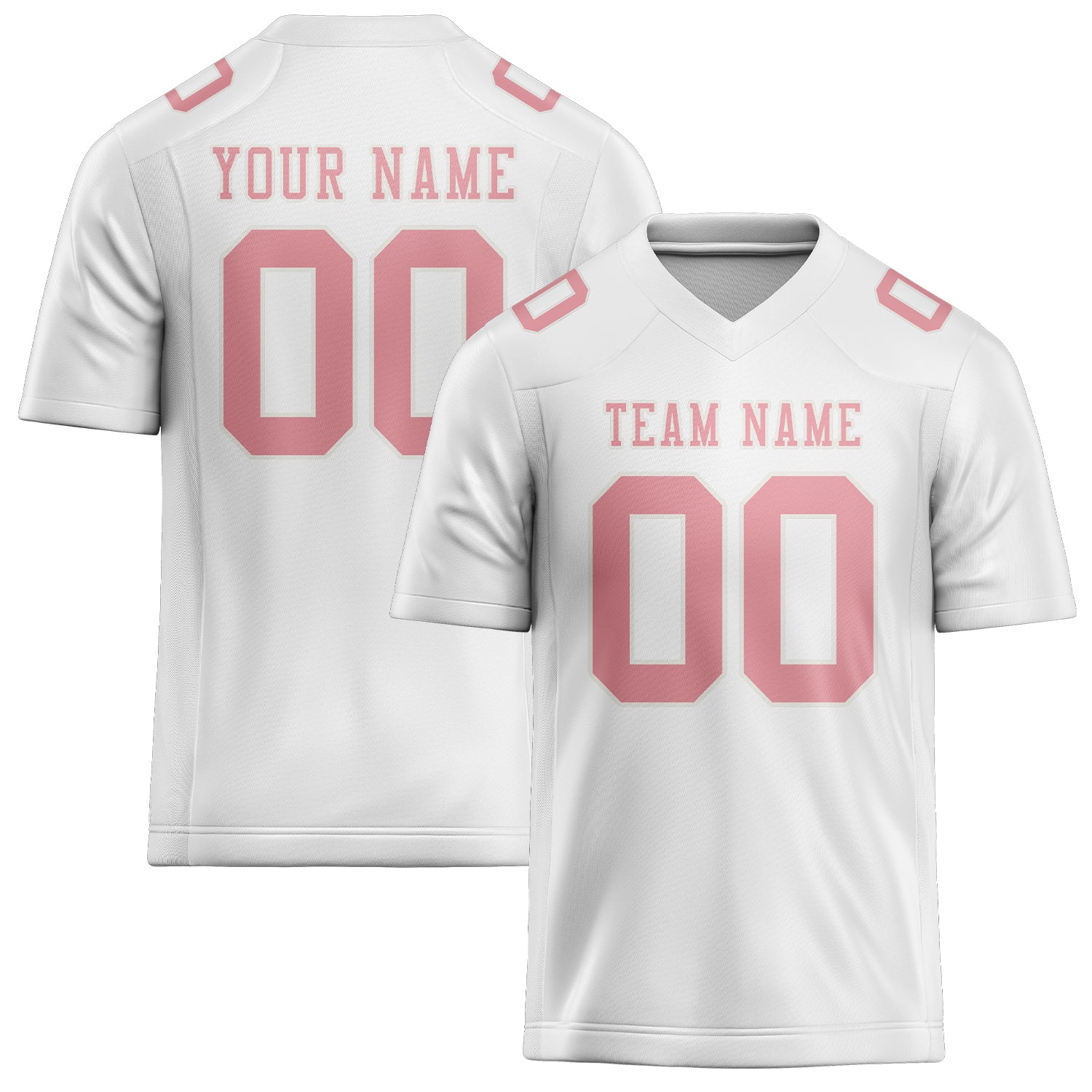 Maglia da rugby professionale bianca e rosa personalizzata