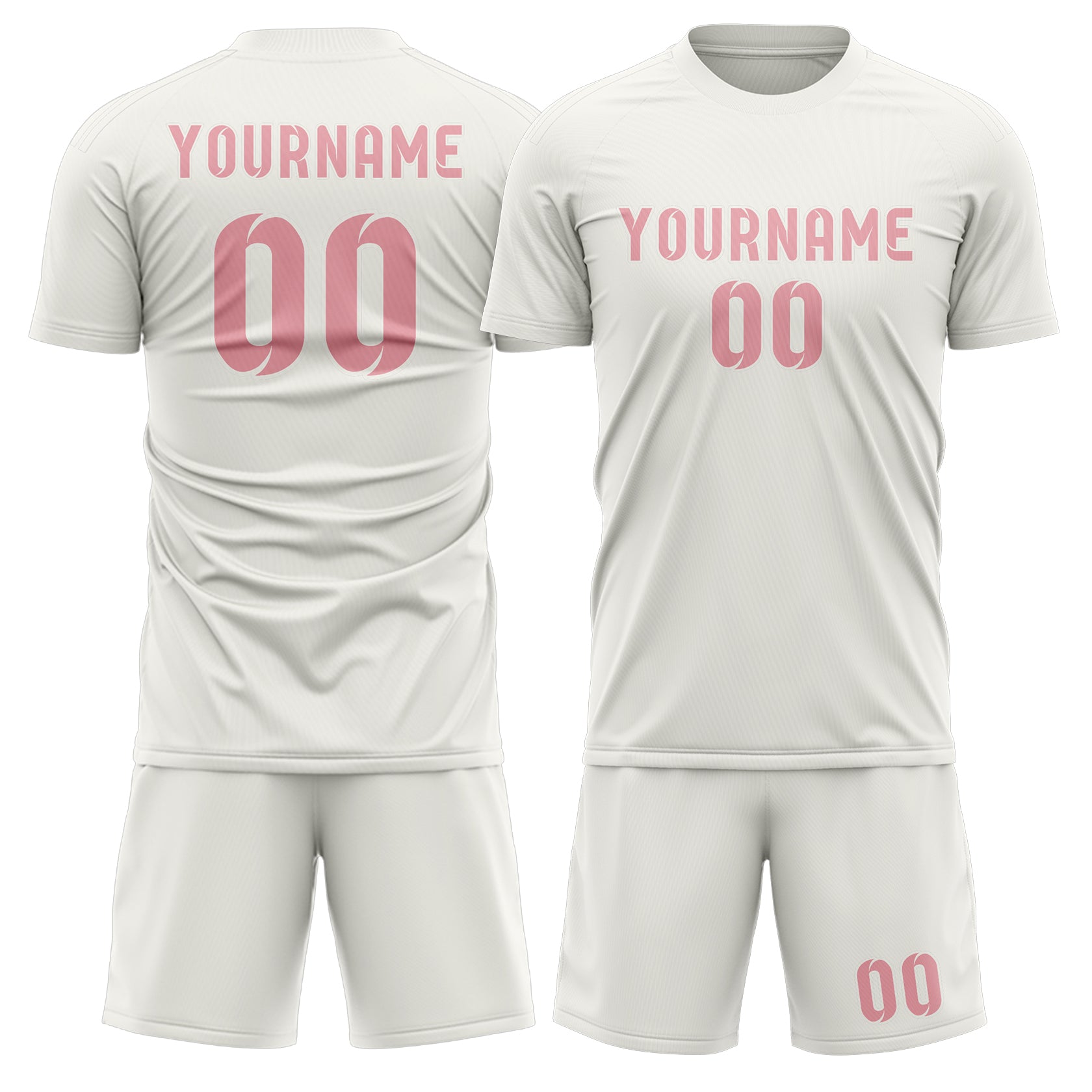 Maßgeschneidertes Professionelles Weiß Rosa Fußballtrikot-Set