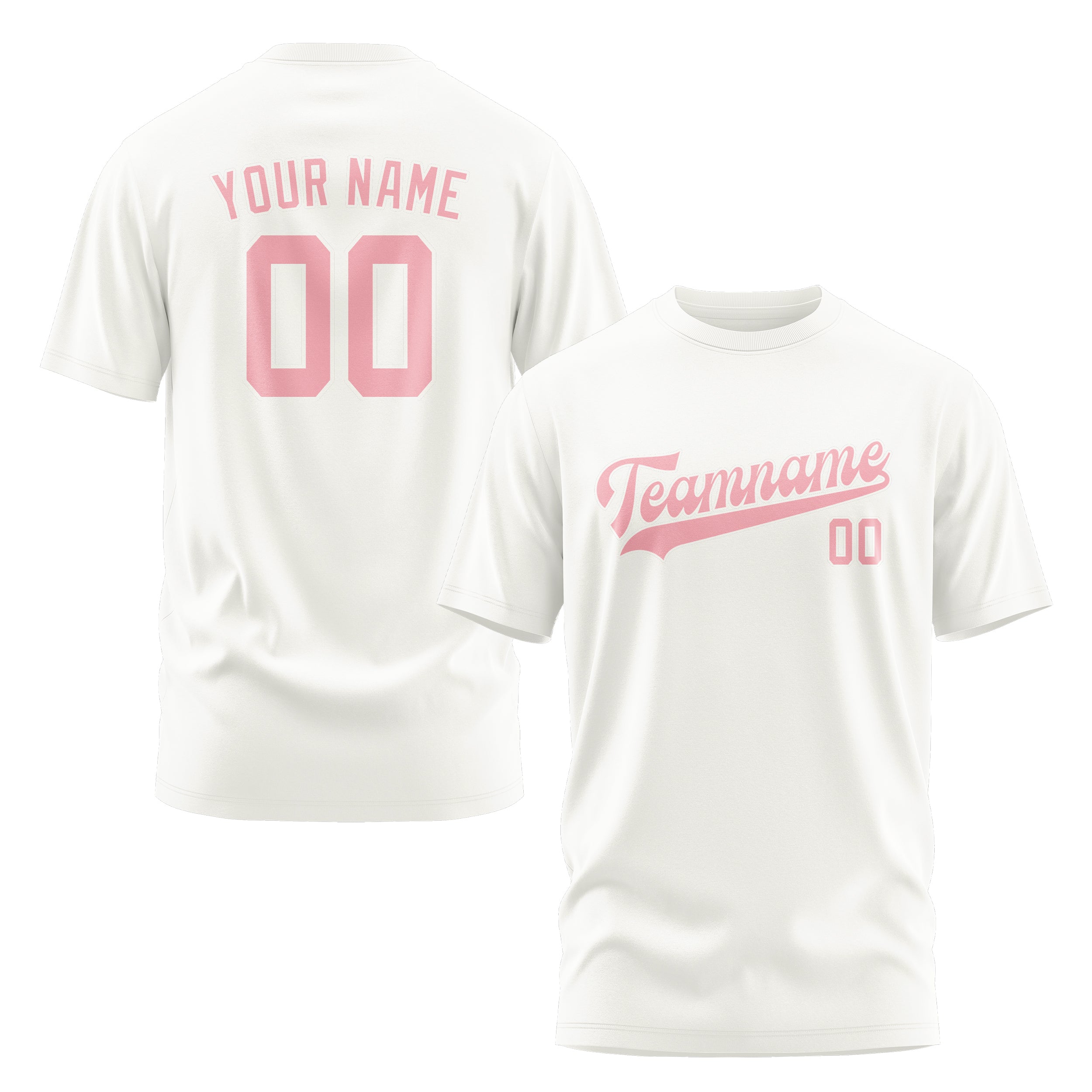 Maßgeschneidertes Weiß Rosa T-Shirt