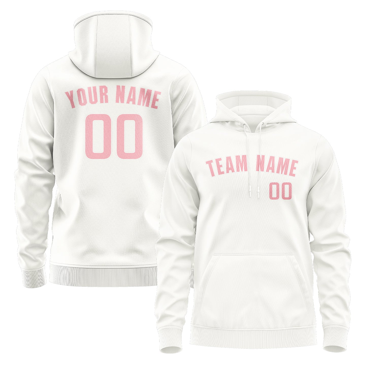 Maßgeschneidertes Weiß Rosa Hoodie
