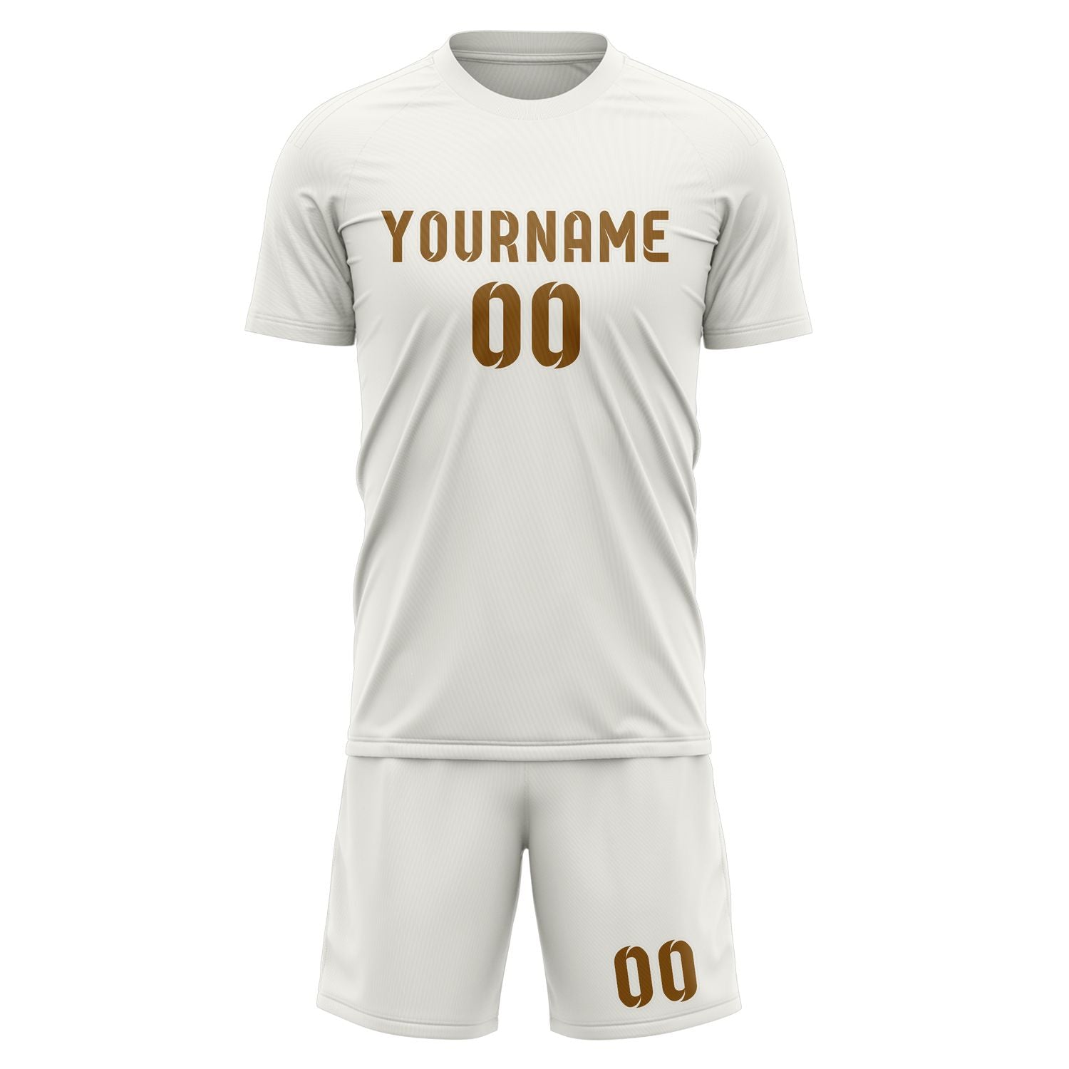 Maßgeschneidertes Professionelles Weiß Khaki Fußballtrikot-Set