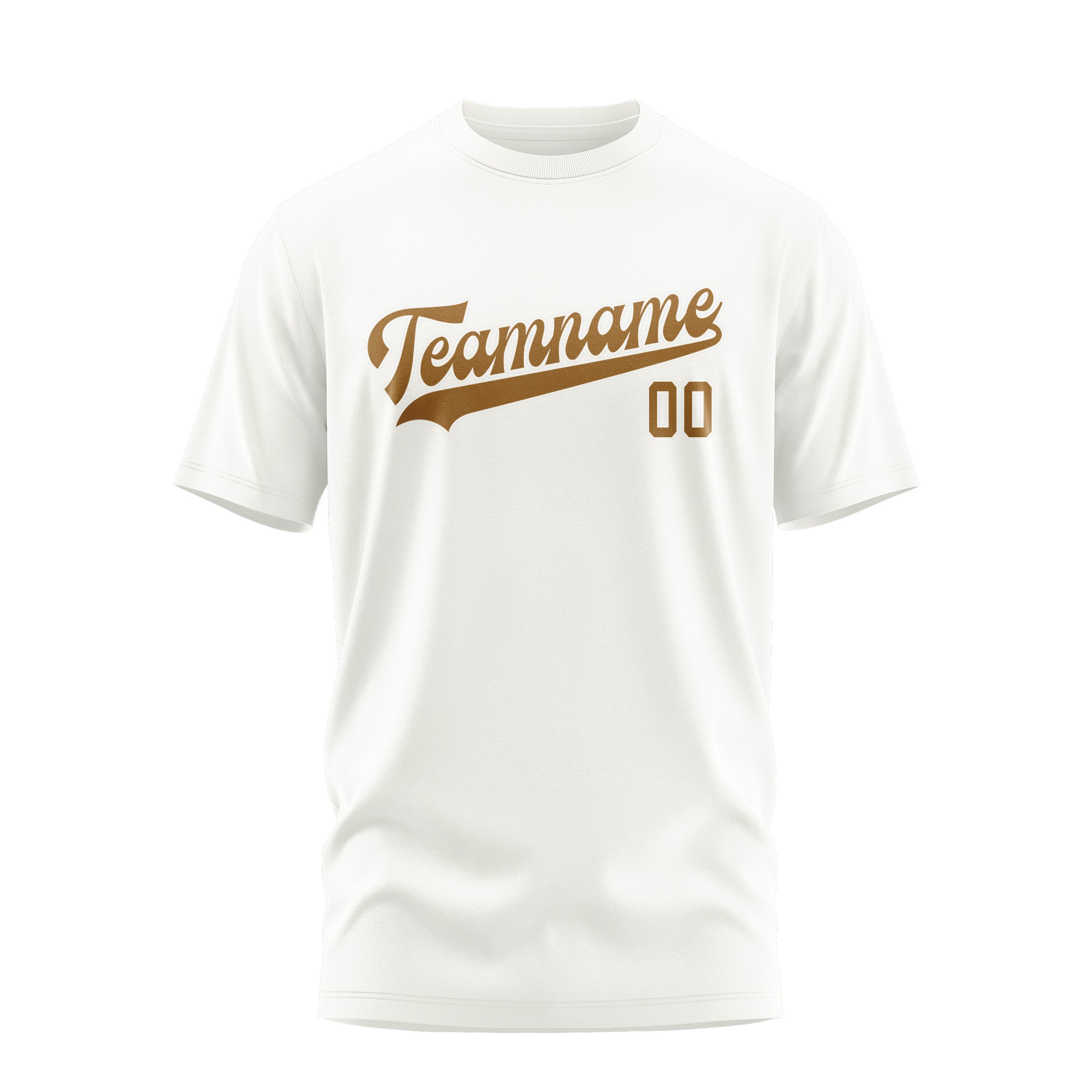 Maßgeschneidertes Weiß Khaki T-Shirt