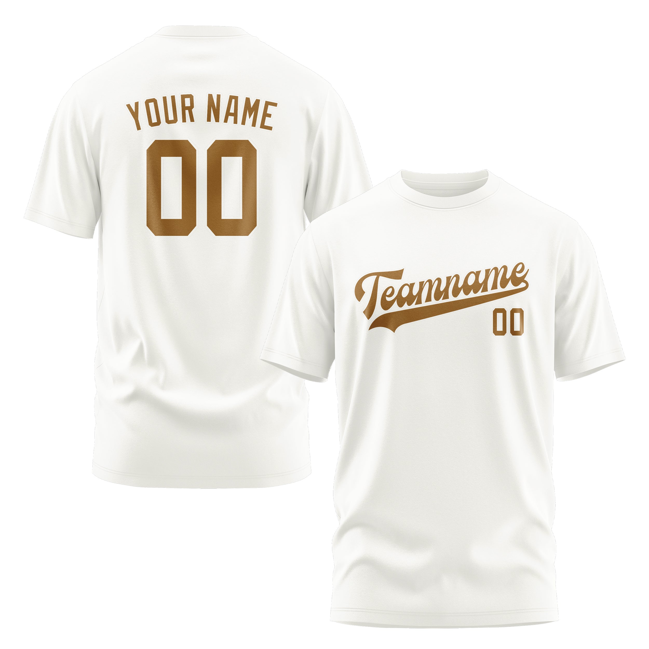Maßgeschneidertes Weiß Khaki T-Shirt