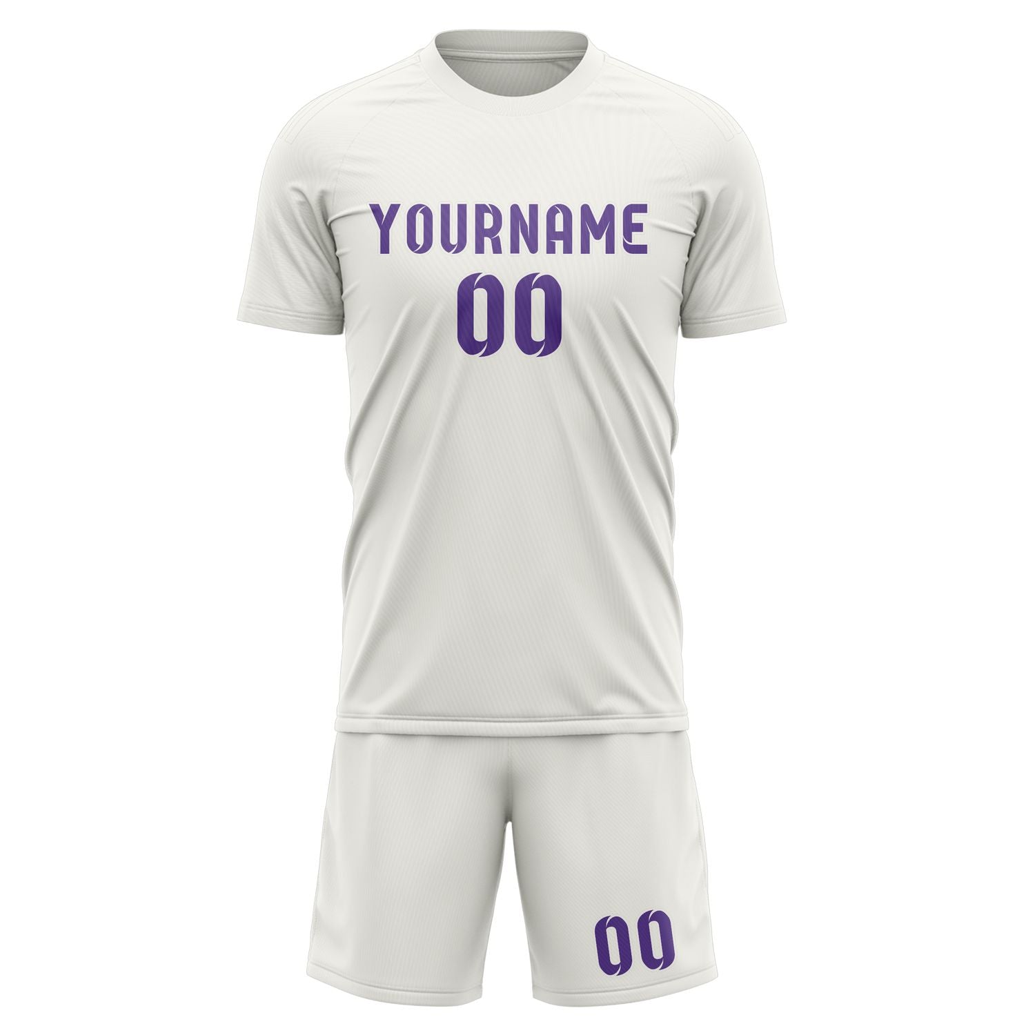 Maßgeschneidertes Professionelles Weiß Lavendel Fußballtrikot-Set
