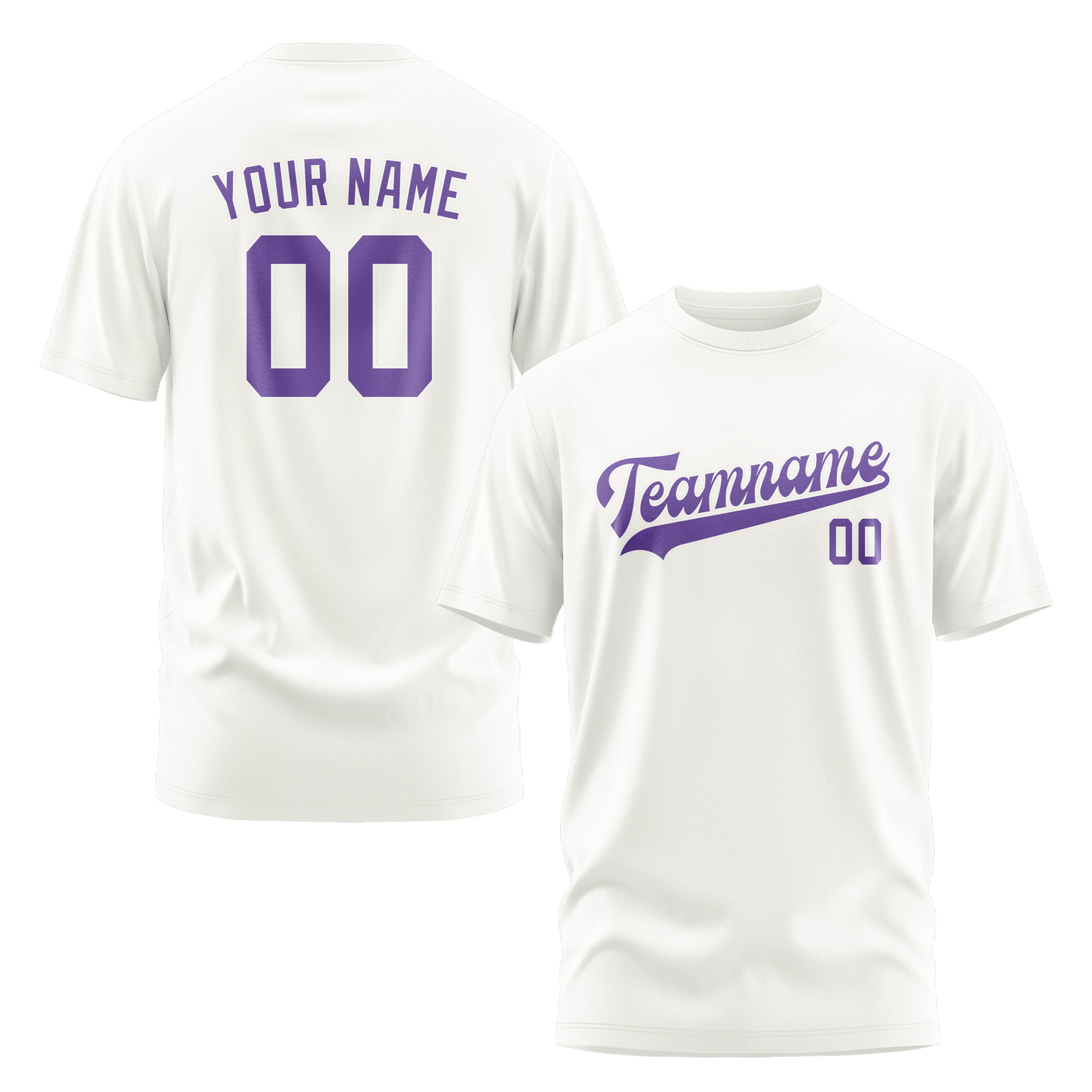 Maßgeschneidertes Weiß Lavendel T-Shirt
