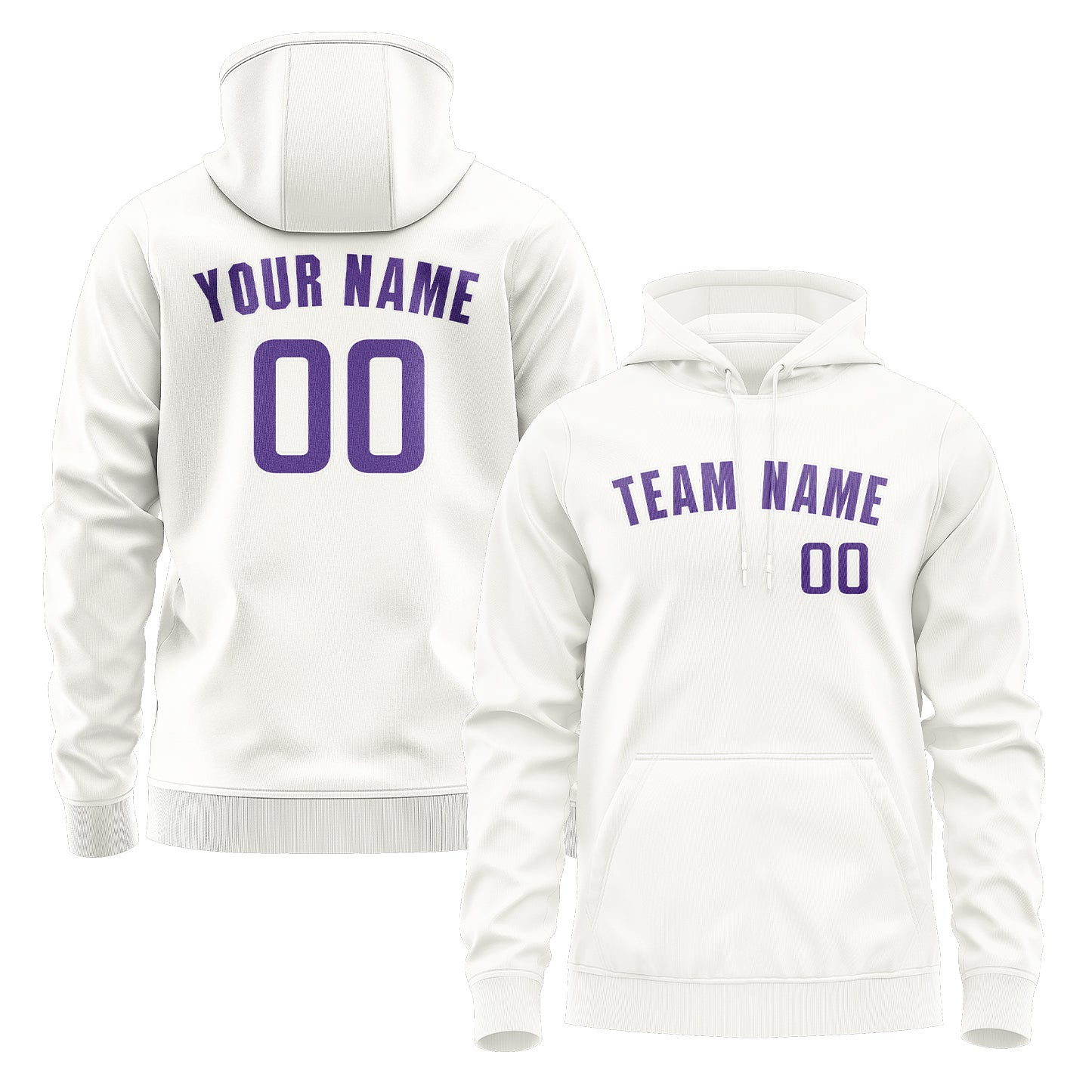 Maßgeschneidertes Weiß Lavendel Hoodie