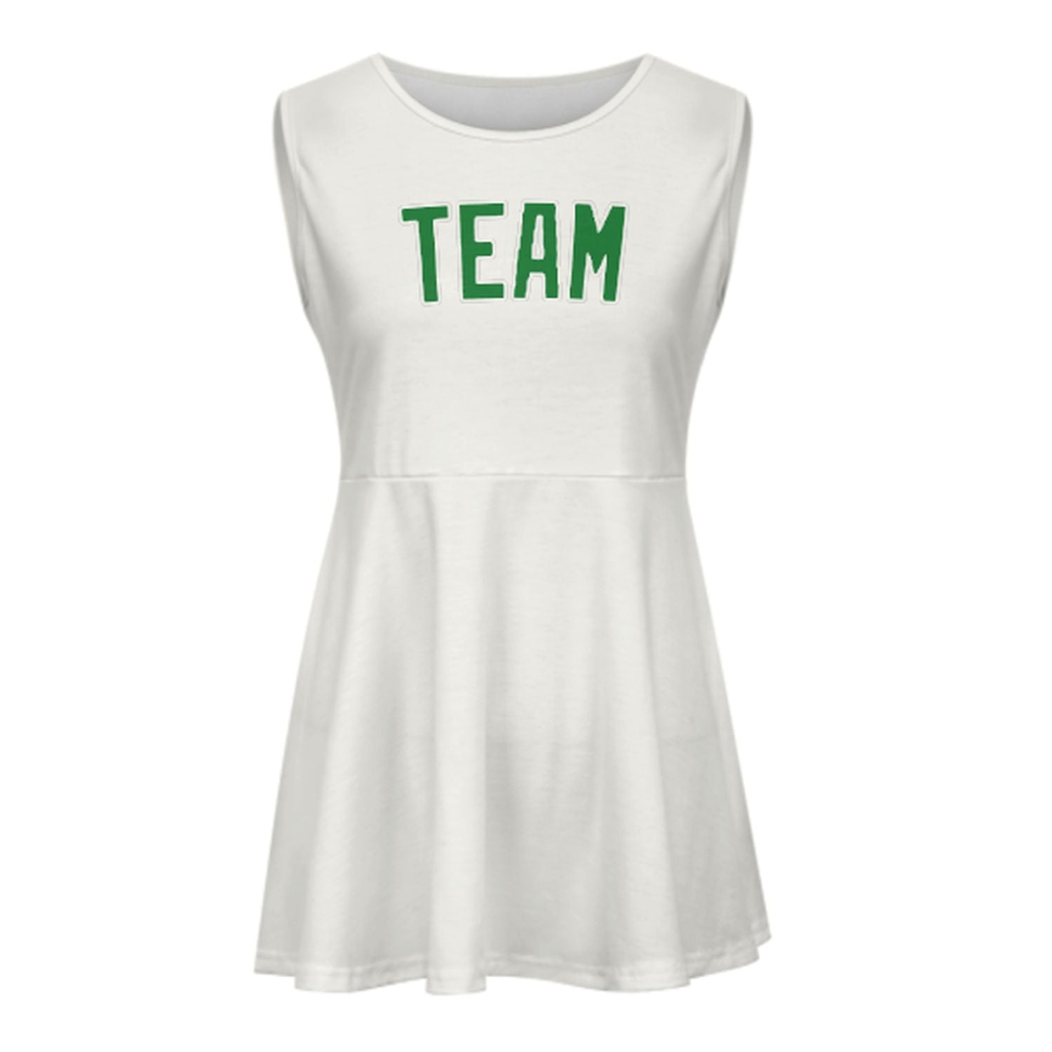 Maßgeschneidertes Weiß Smaragdgrün Cheerleader-Kleid