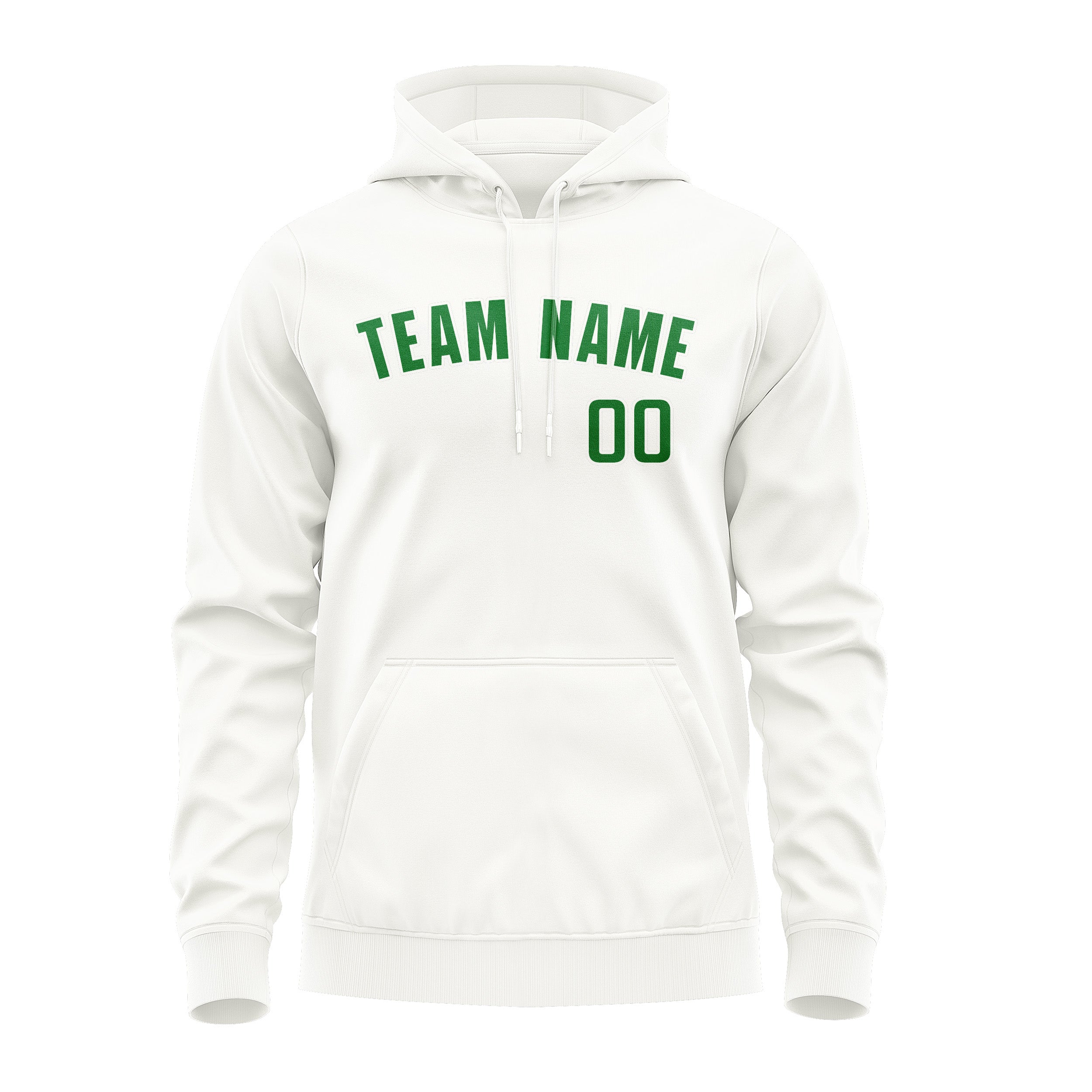 Maßgeschneidertes Weiß Smaragdgrün Hoodie